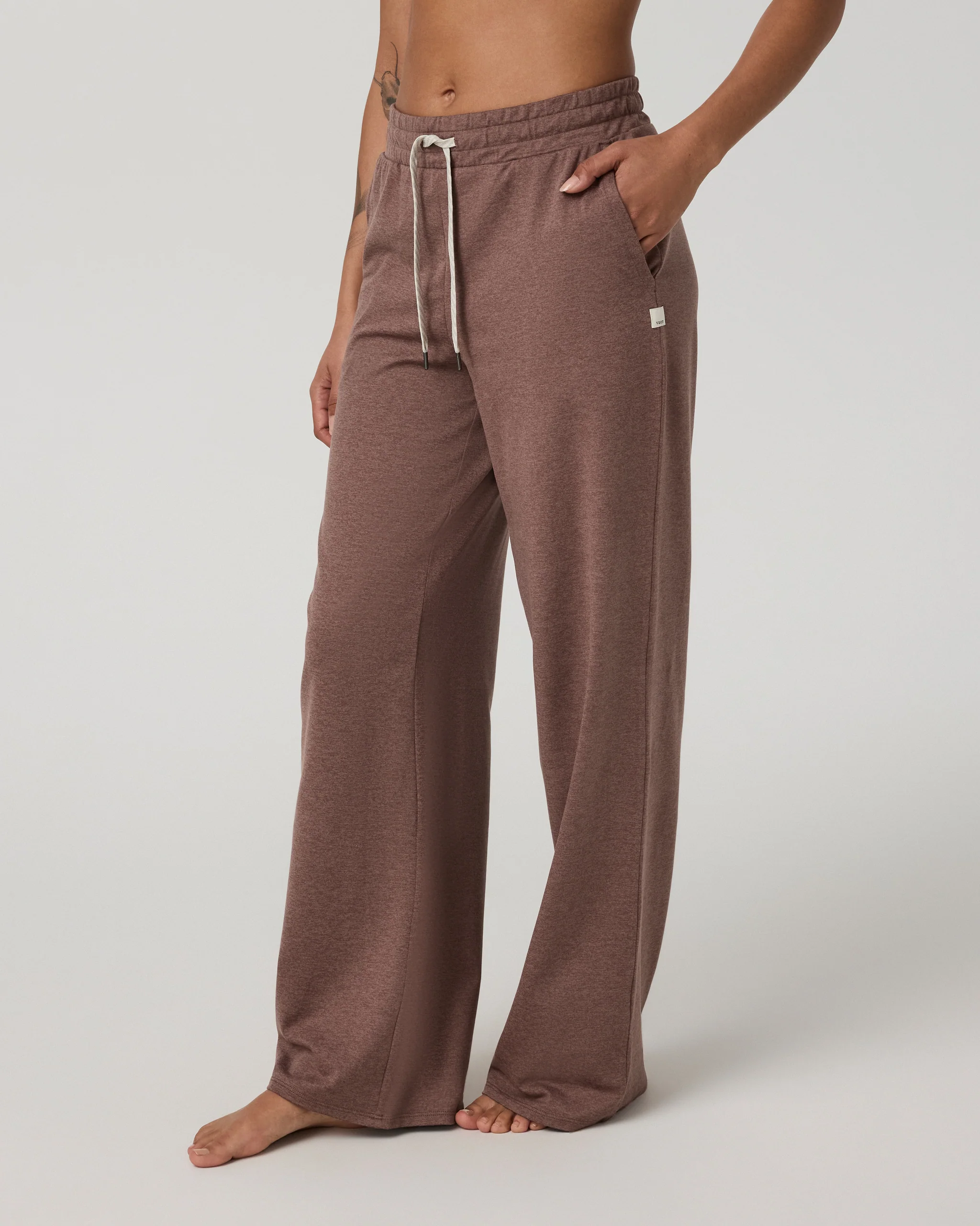 Halo Essential Wideleg Pant - Long | Sable Heather