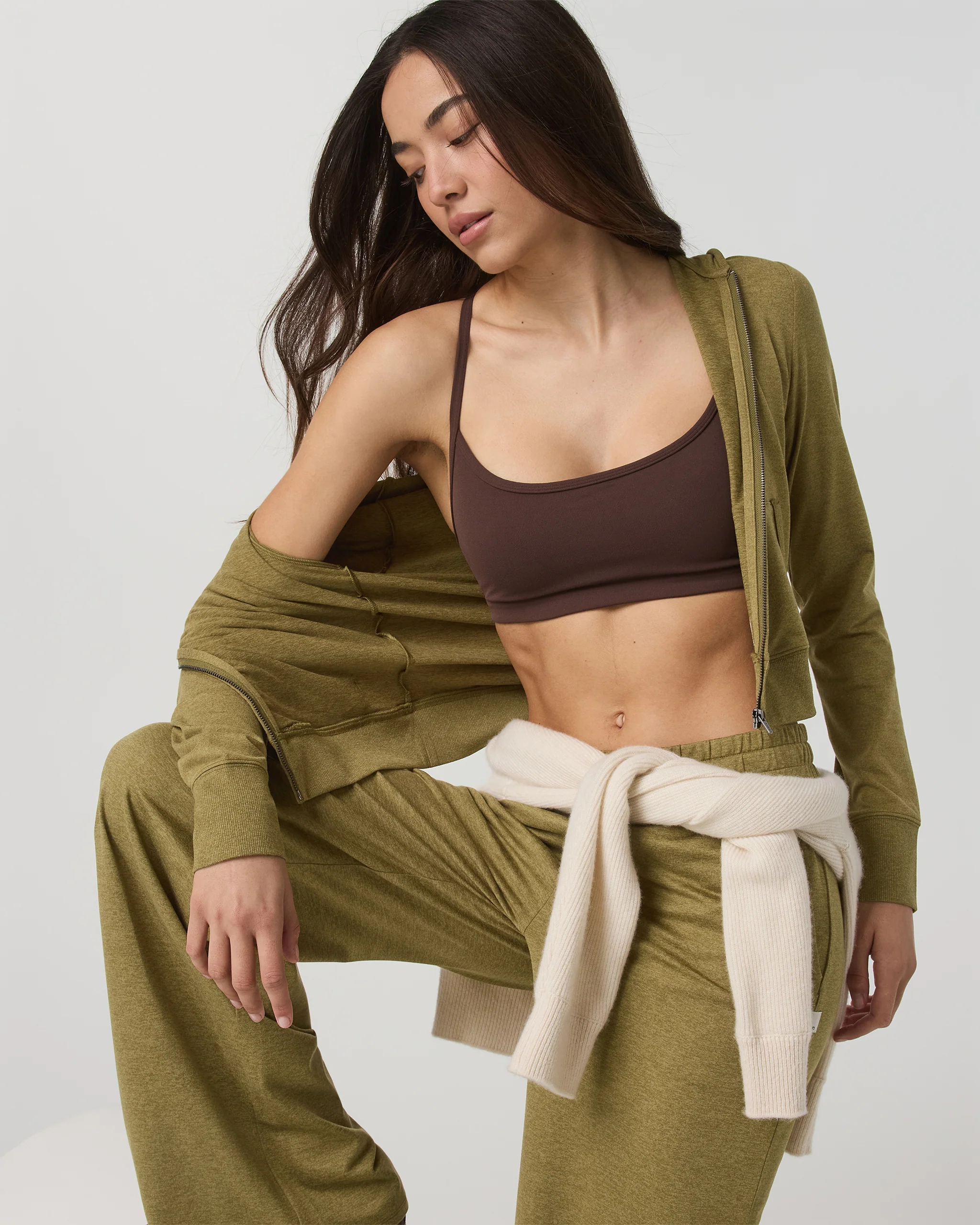 Halo Mini Full Zip Hoodie | Saguaro Heather