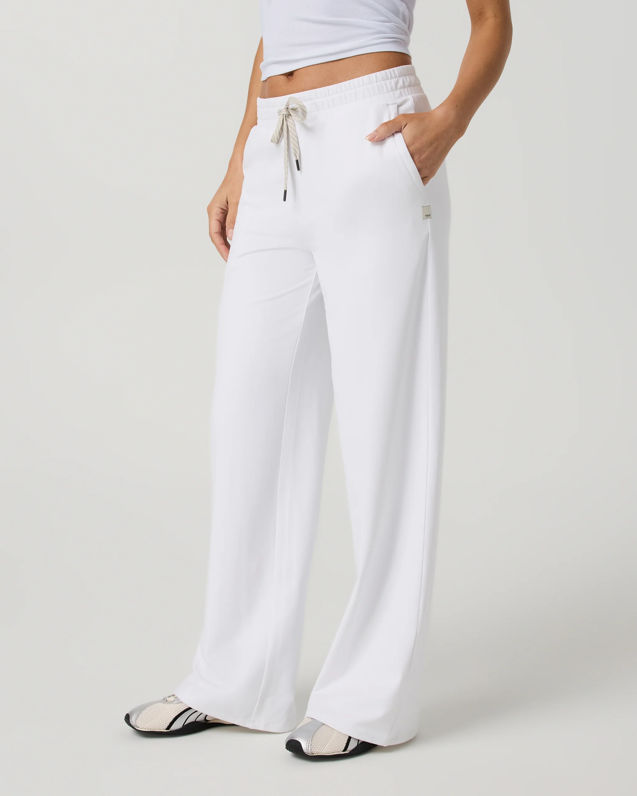 Halo Essential Wideleg Pant - Long | White