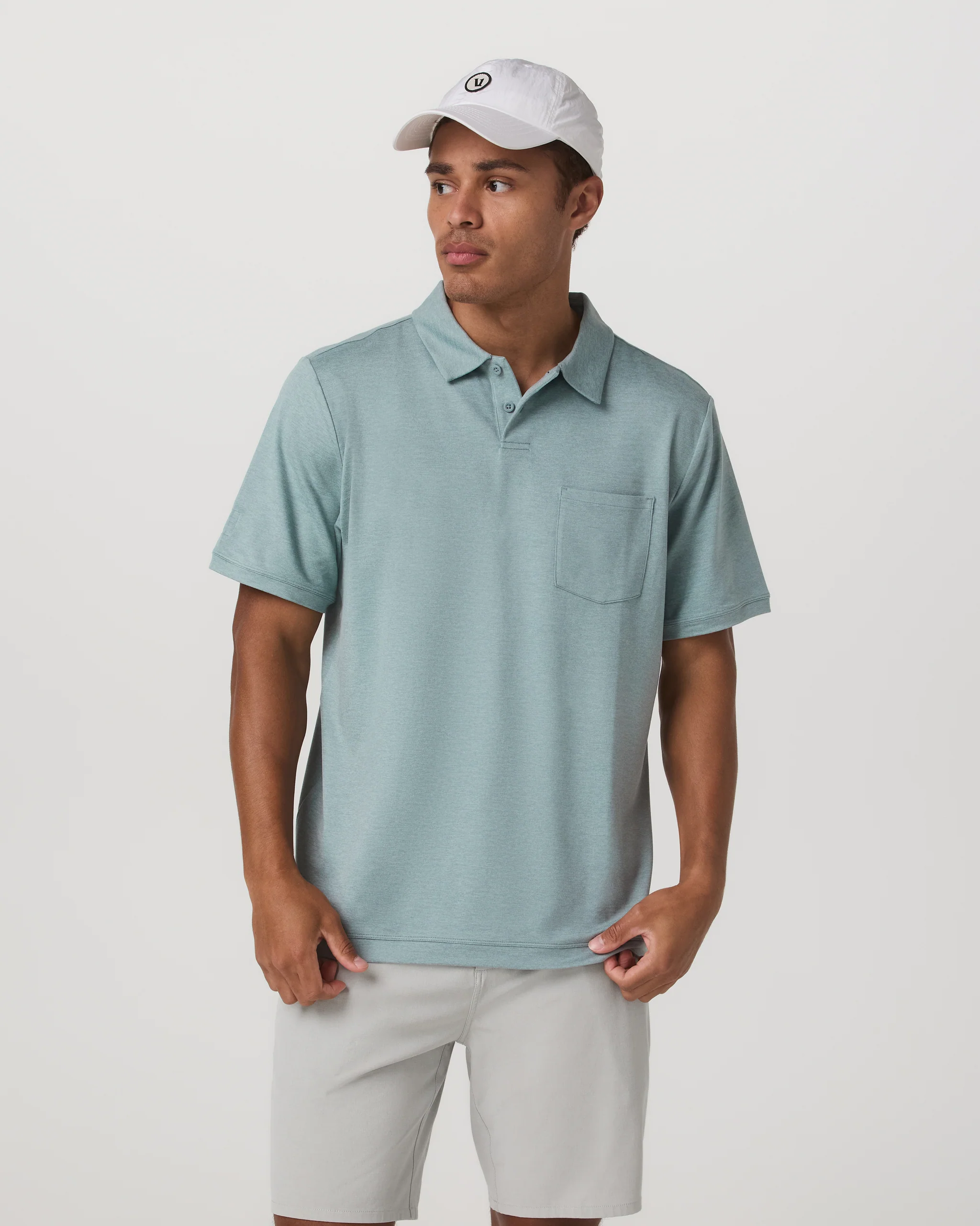 Short Sleeve Ponto Performance Polo | Misty Blue Heather