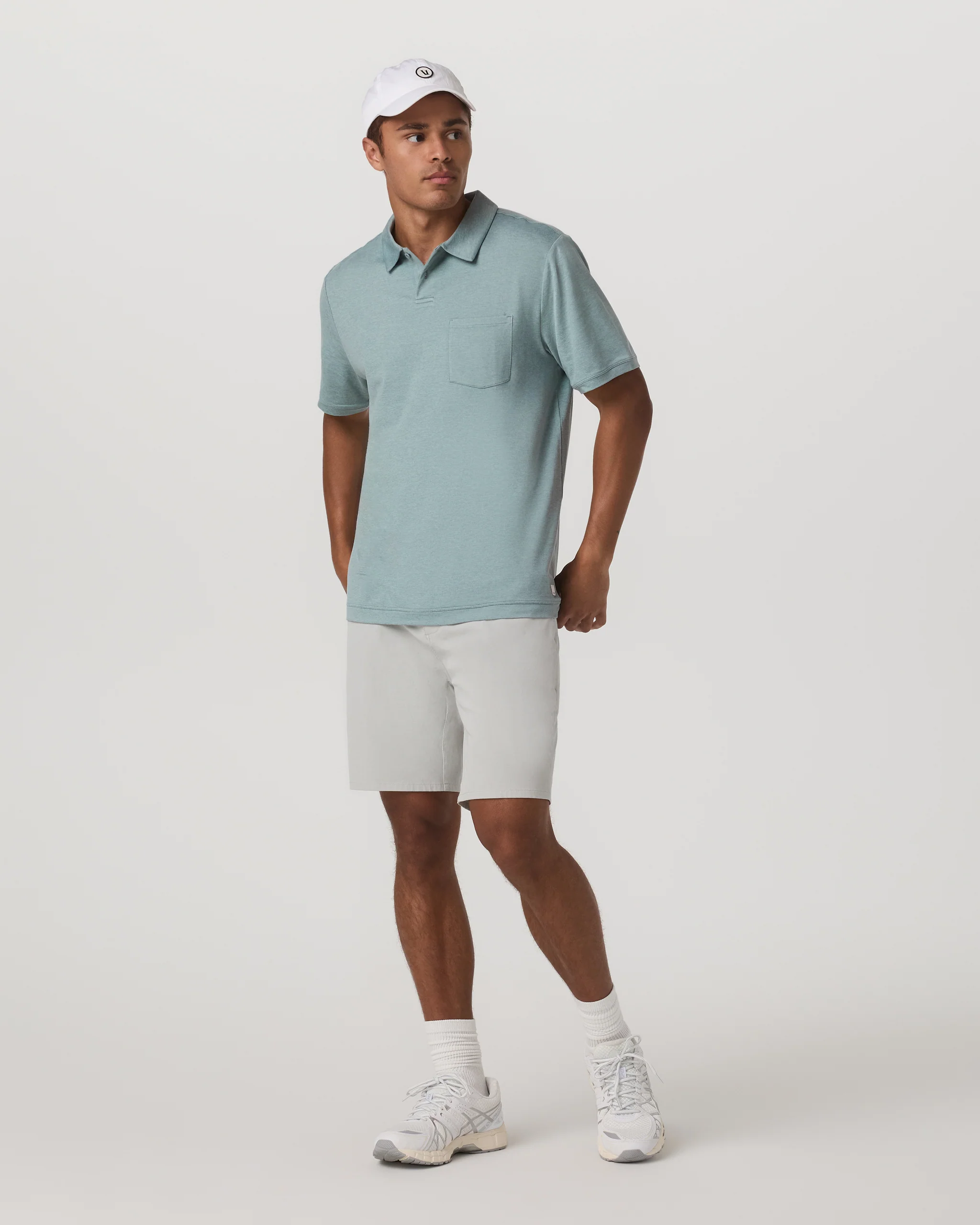 Short Sleeve Ponto Performance Polo | Misty Blue Heather
