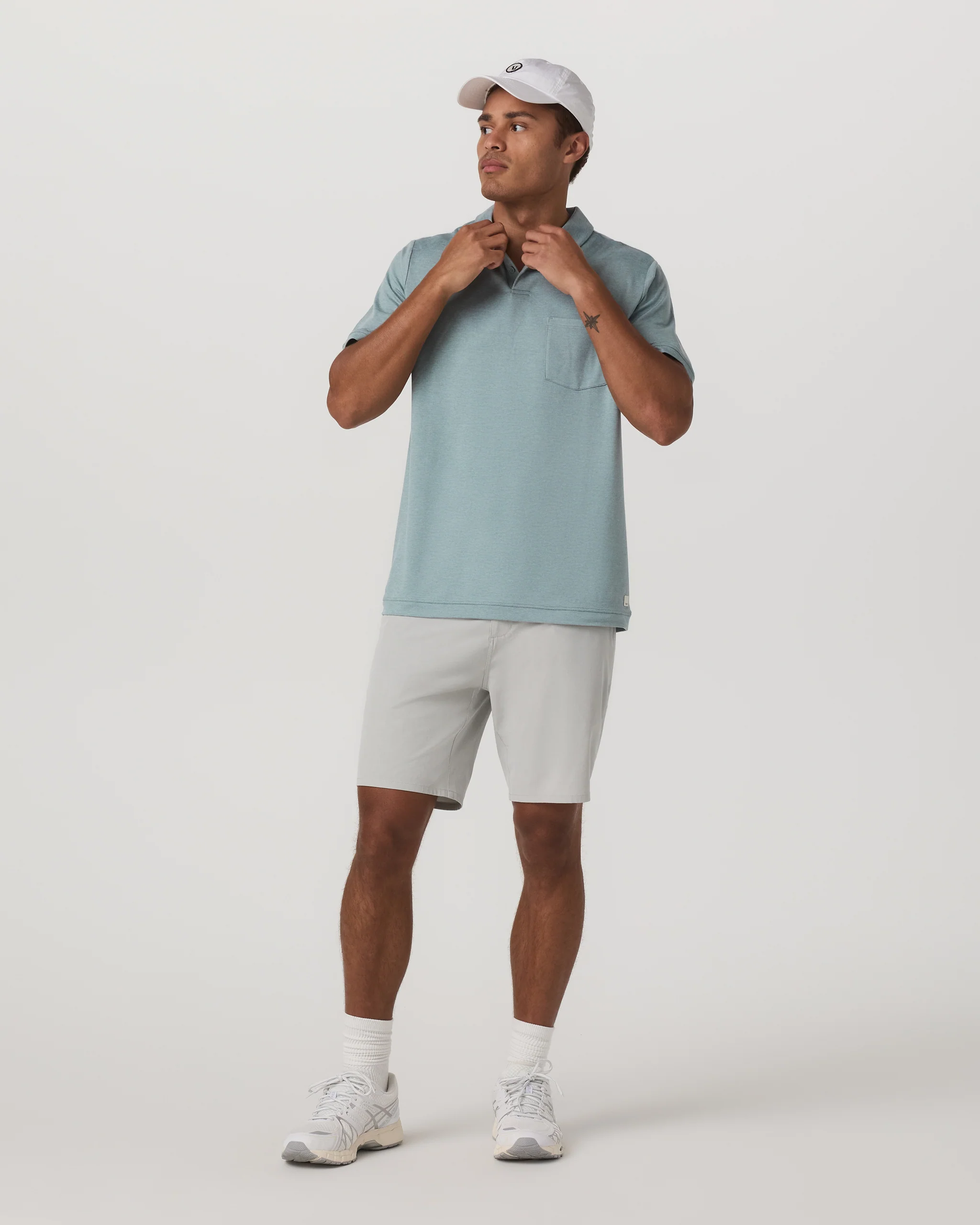 Short Sleeve Ponto Performance Polo | Misty Blue Heather