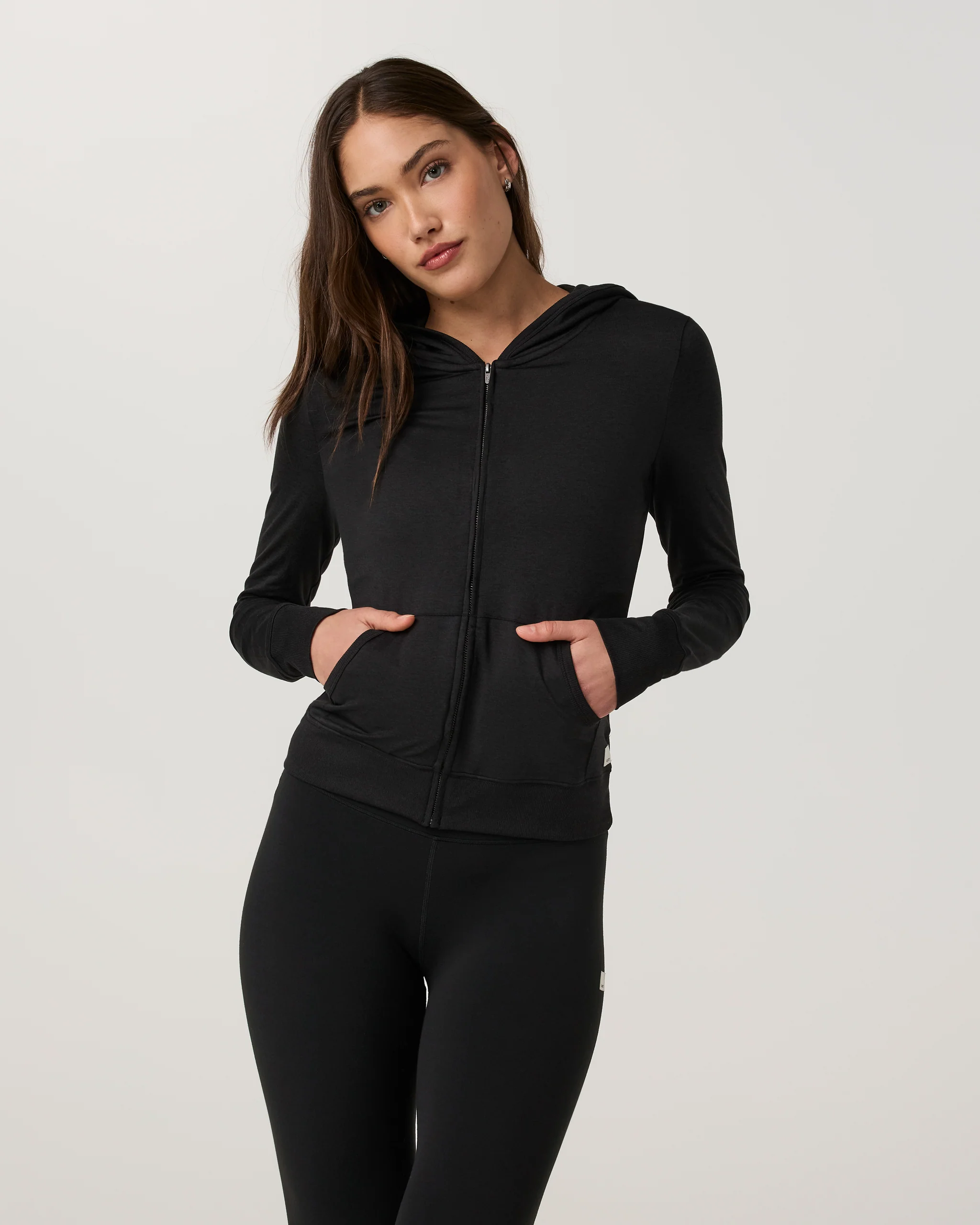 3397-halo-mini-full-zip-hoodie-long-black-heather-1.webp Halo Mini Full Zip Hoodie - Long | Black Heather