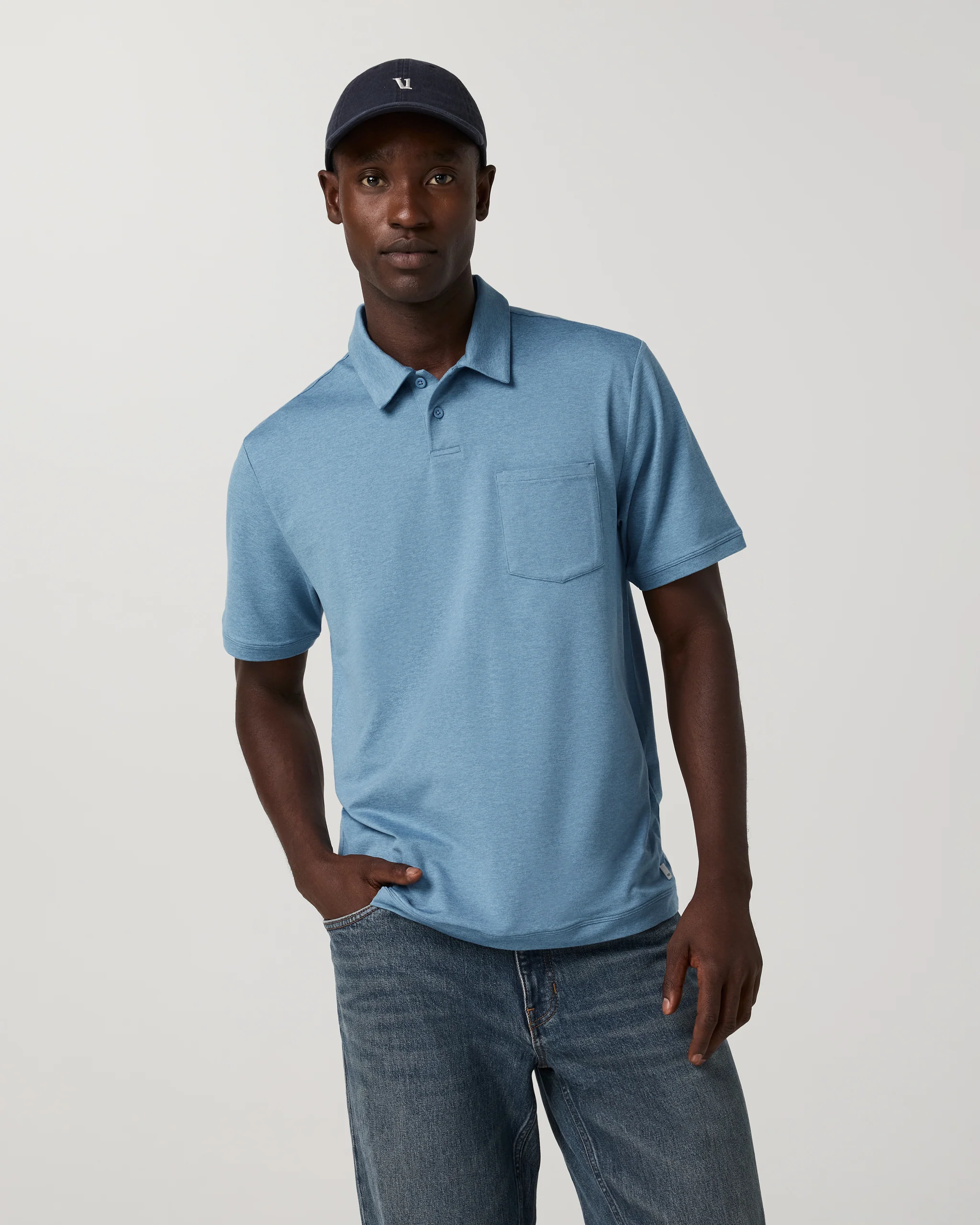 4104-short-sleeve-ponto-performance-polo-salty-air-heather-1.webp Short Sleeve Ponto Performance Polo | Salty Air Heather