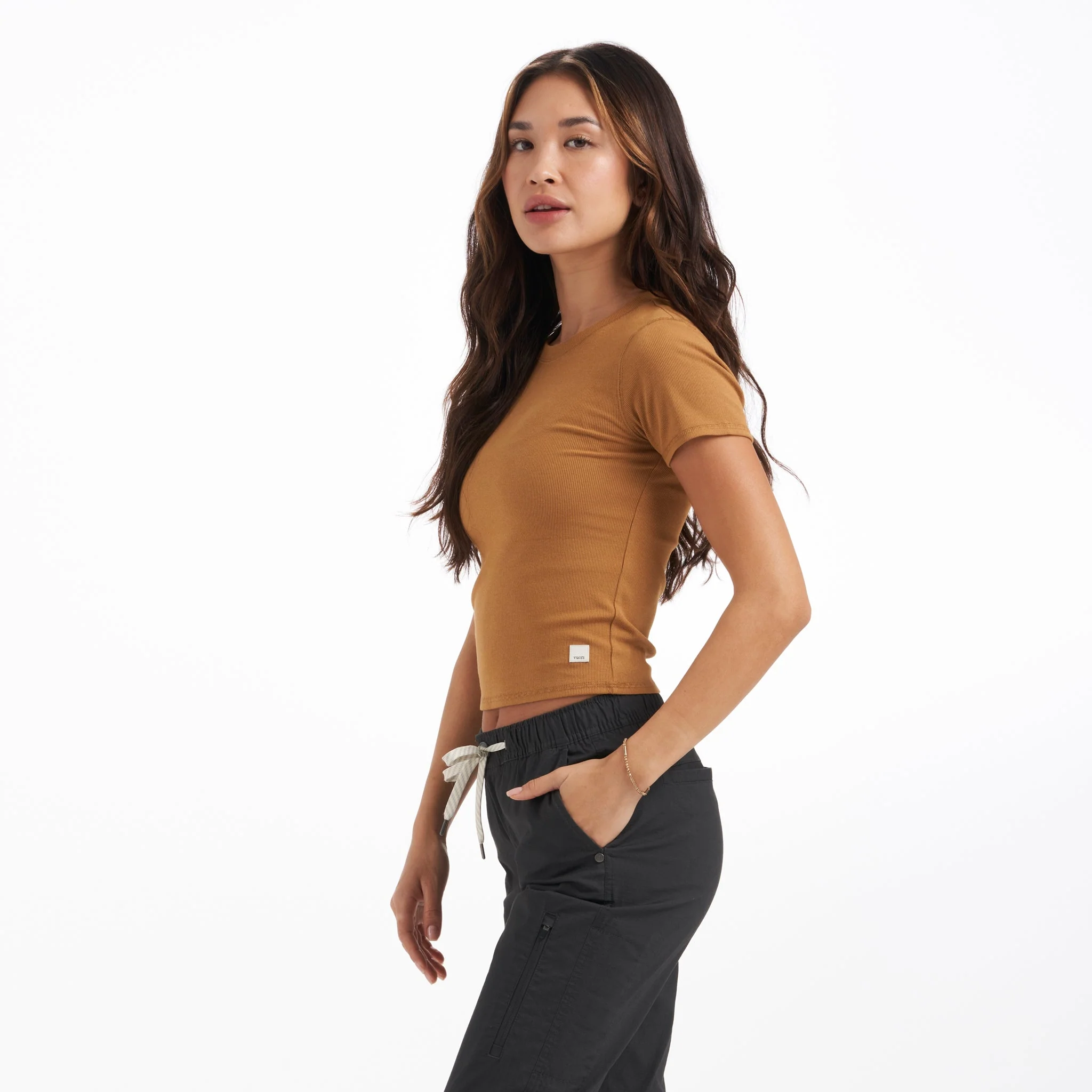 Pose Fitted Tee | Dark Golden Heather