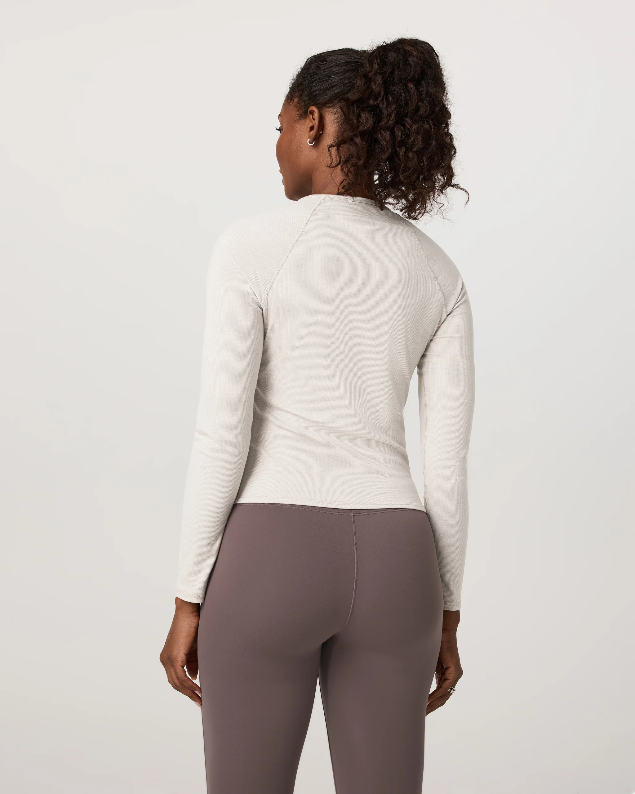 Long Sleeve Pose Crew | Ecru Heather