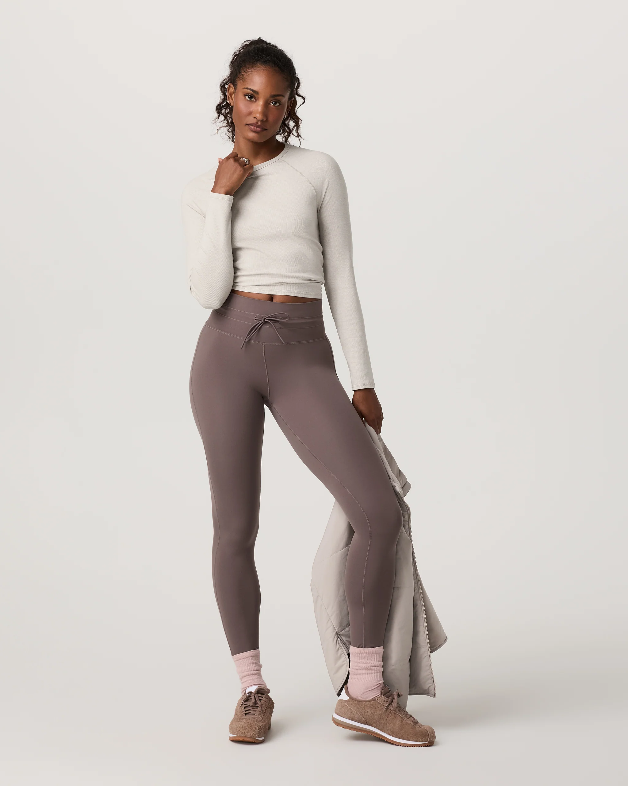 Long Sleeve Pose Crew | Ecru Heather