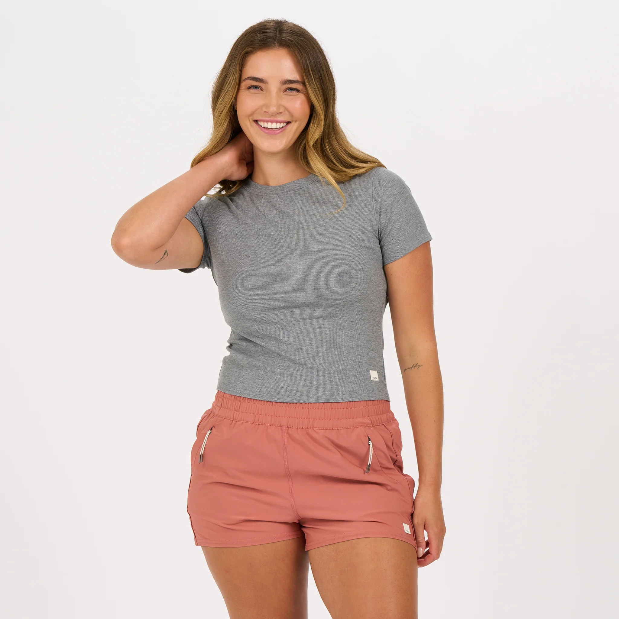 5028-pose-fitted-tee-medium-heather-grey-1.webp Pose Fitted Tee | Medium Heather Grey