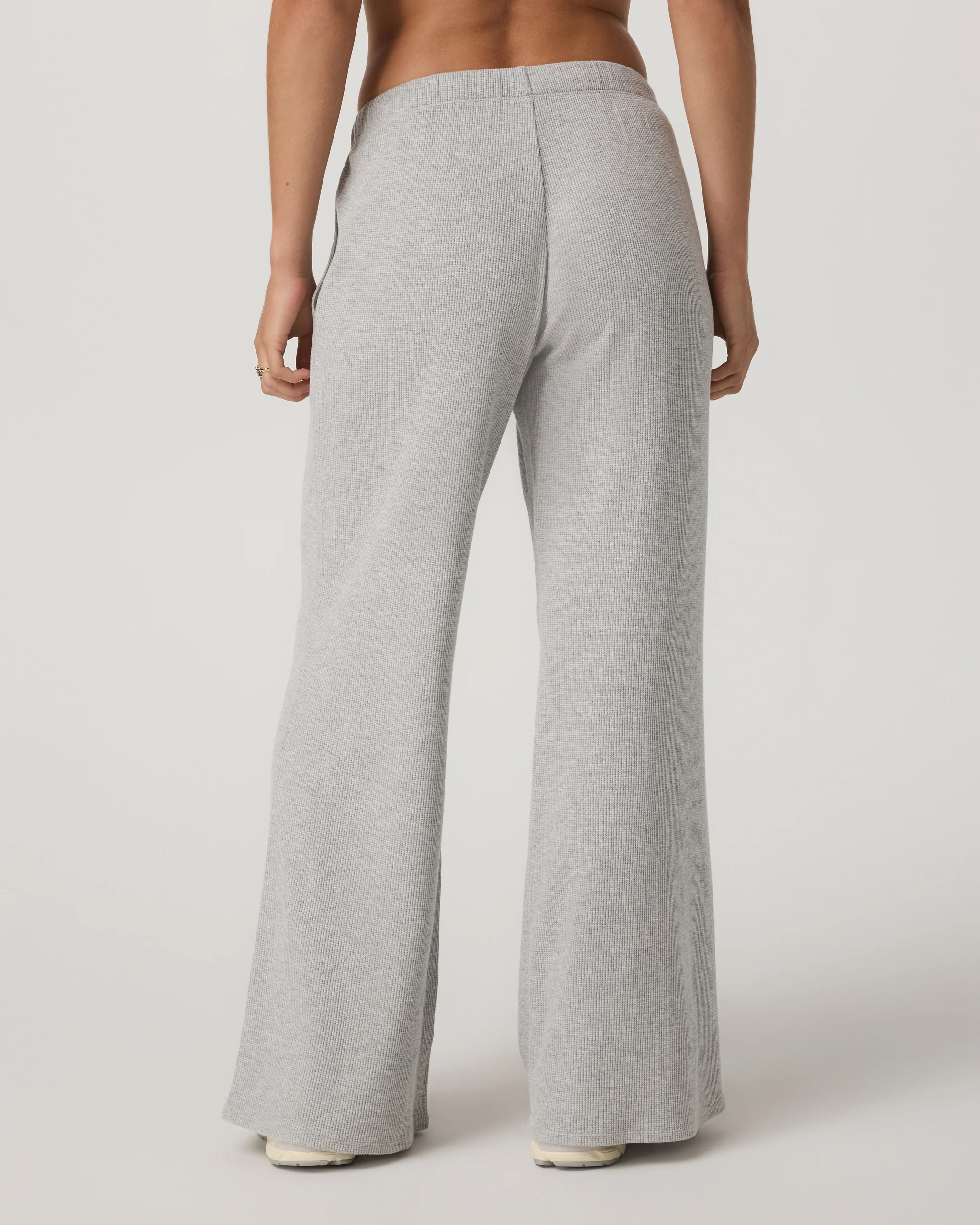 Waffle Wideleg Pant | Light Heather Grey