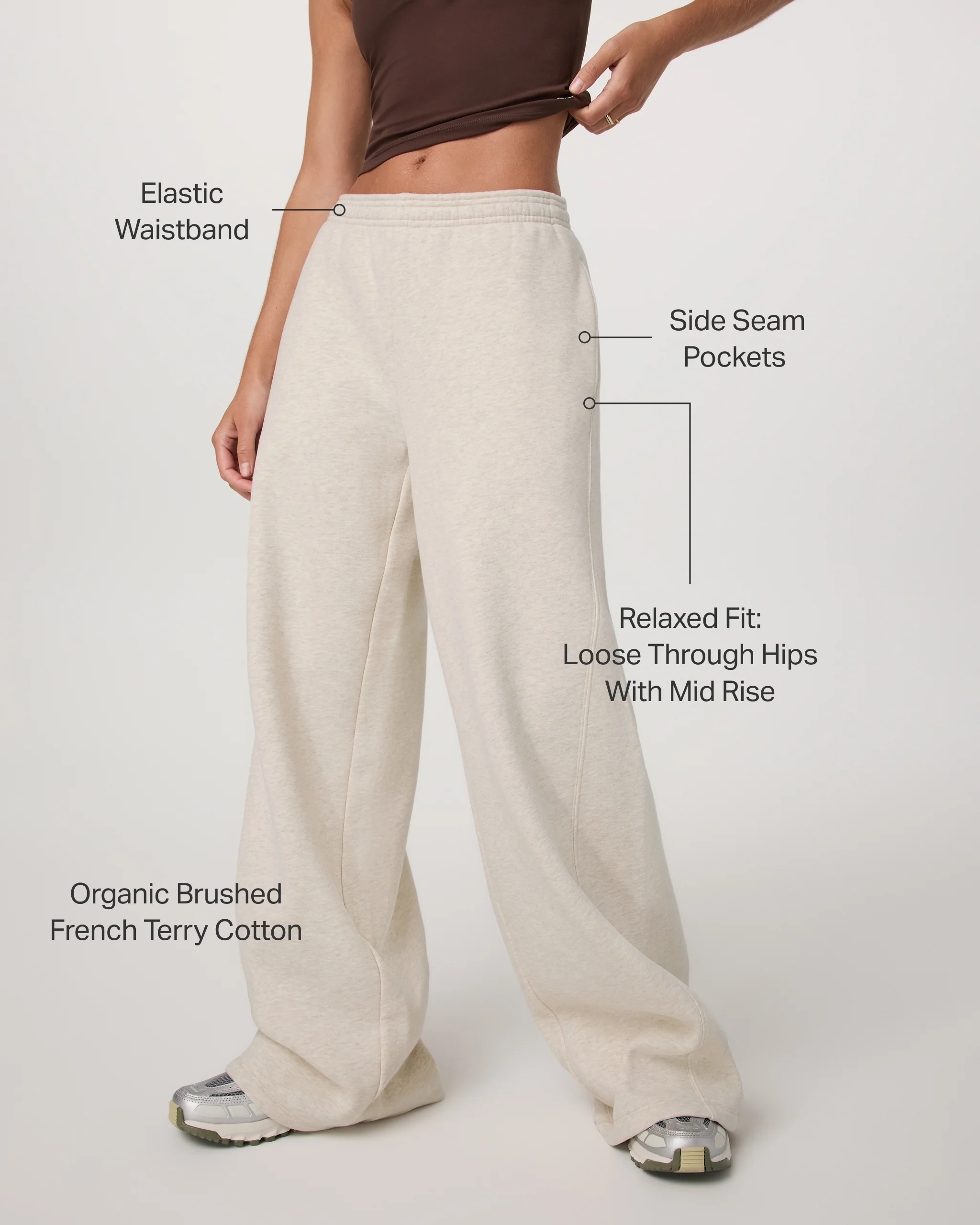 Restore Ultra Wideleg Sweatpant | Bone Heather