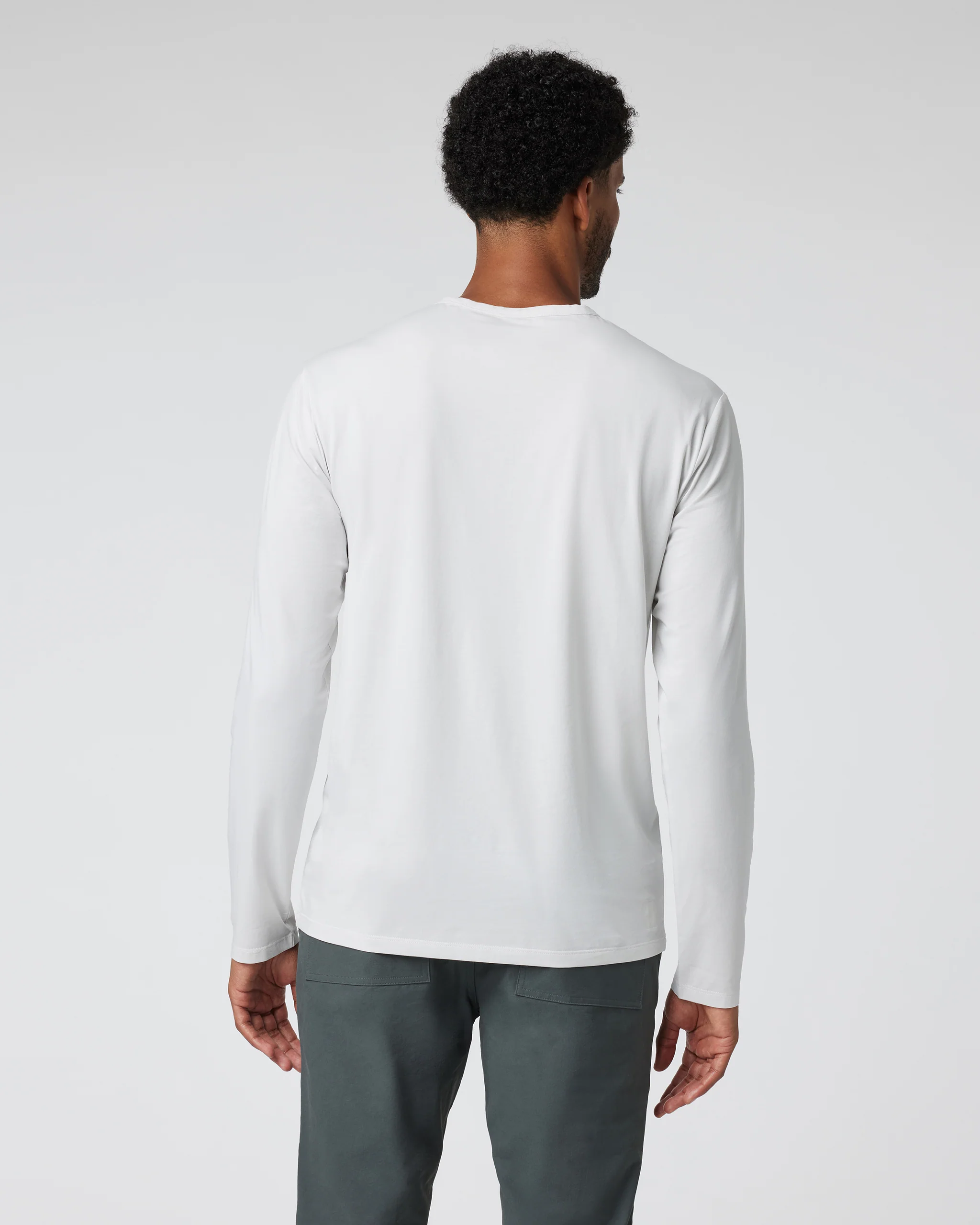 Long Sleeve Men's Feather Tee | Frost Grey