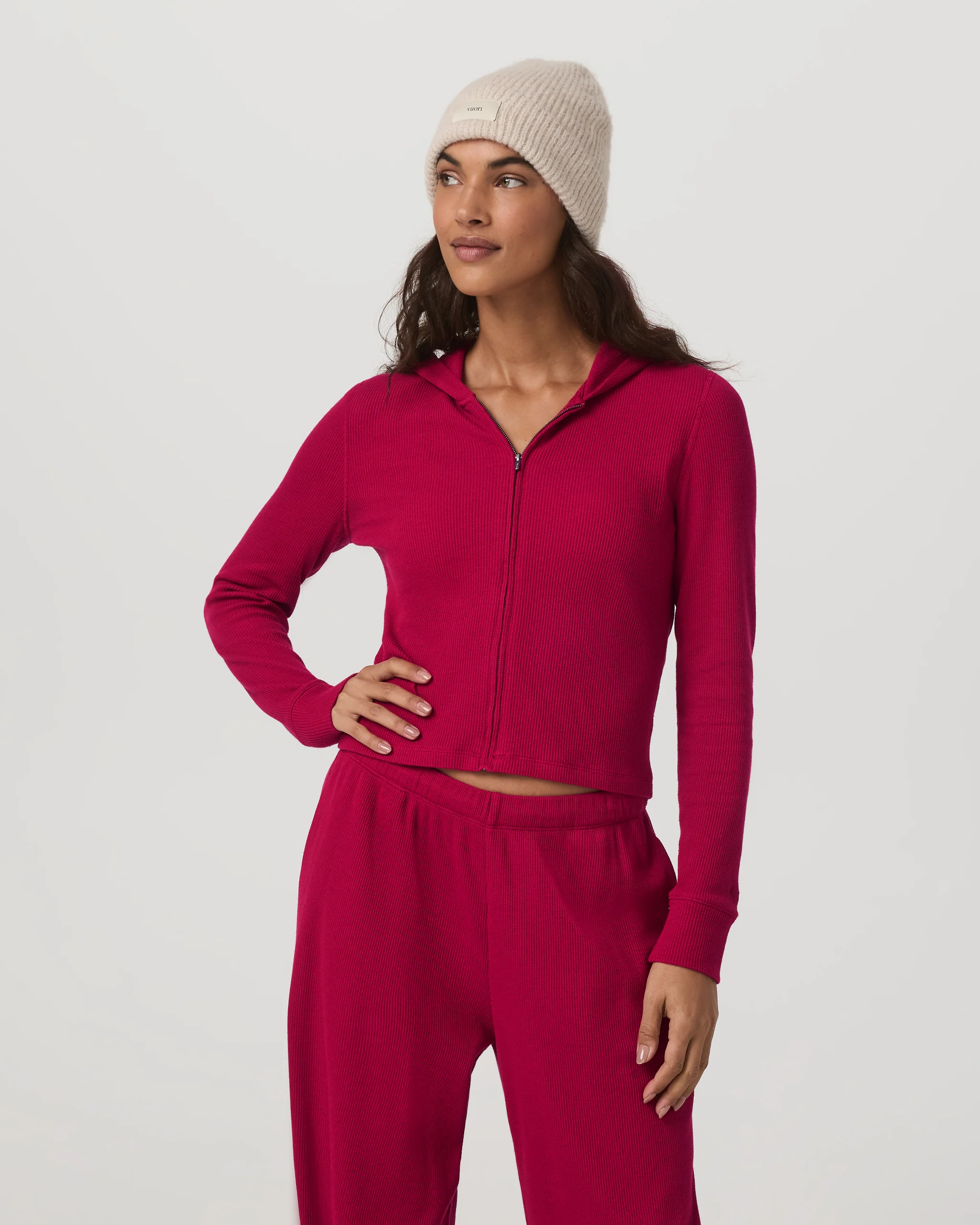 5937-waffle-full-zip-hoodie-strawberry-1.webp Waffle Full Zip Hoodie | Strawberry
