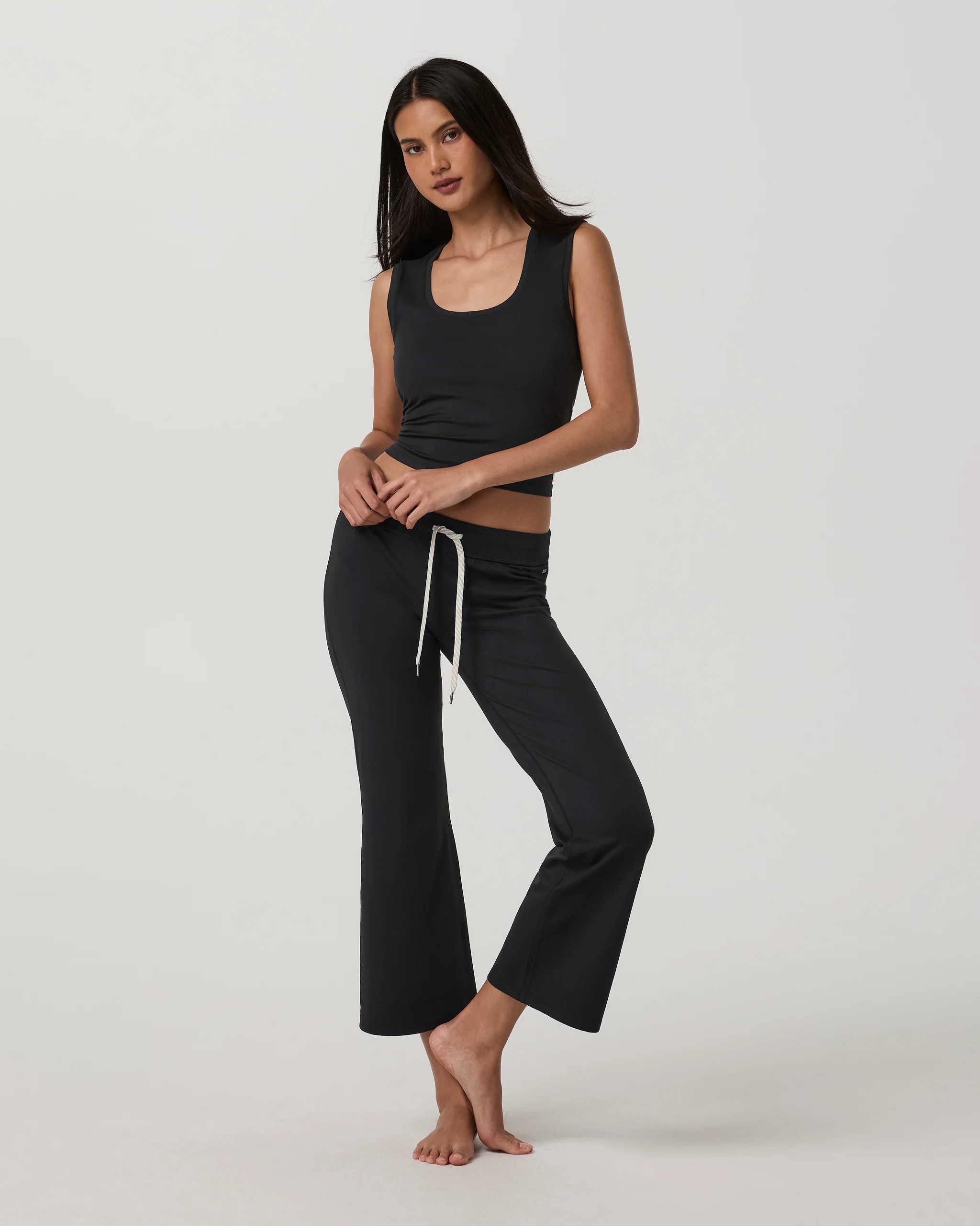 6046-halo-slim-flare-ankle-pant-solid-black-2.webp Halo Slim Flare Ankle Pant | Solid Black