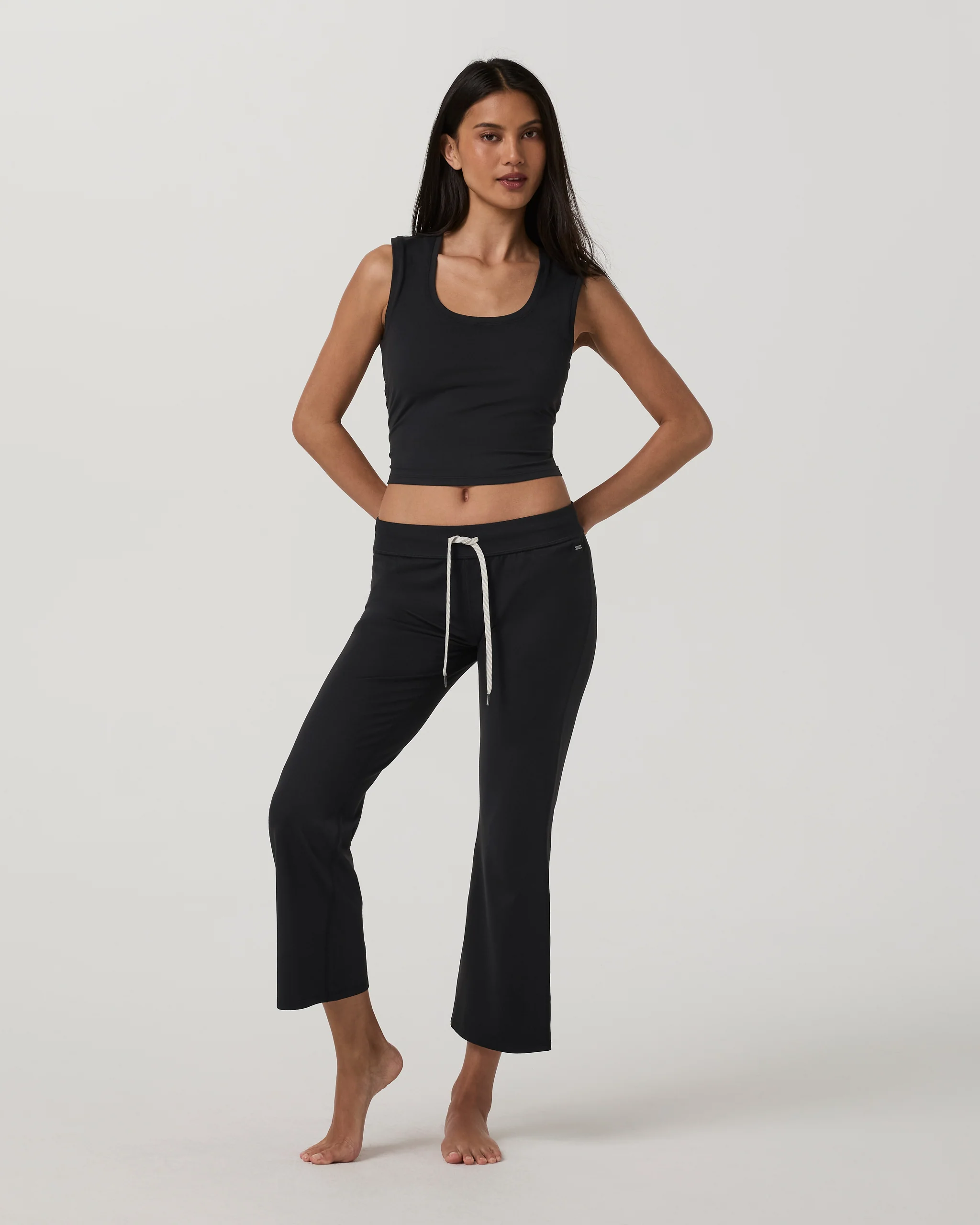 6046-halo-slim-flare-ankle-pant-solid-black-6.webp Halo Slim Flare Ankle Pant | Solid Black