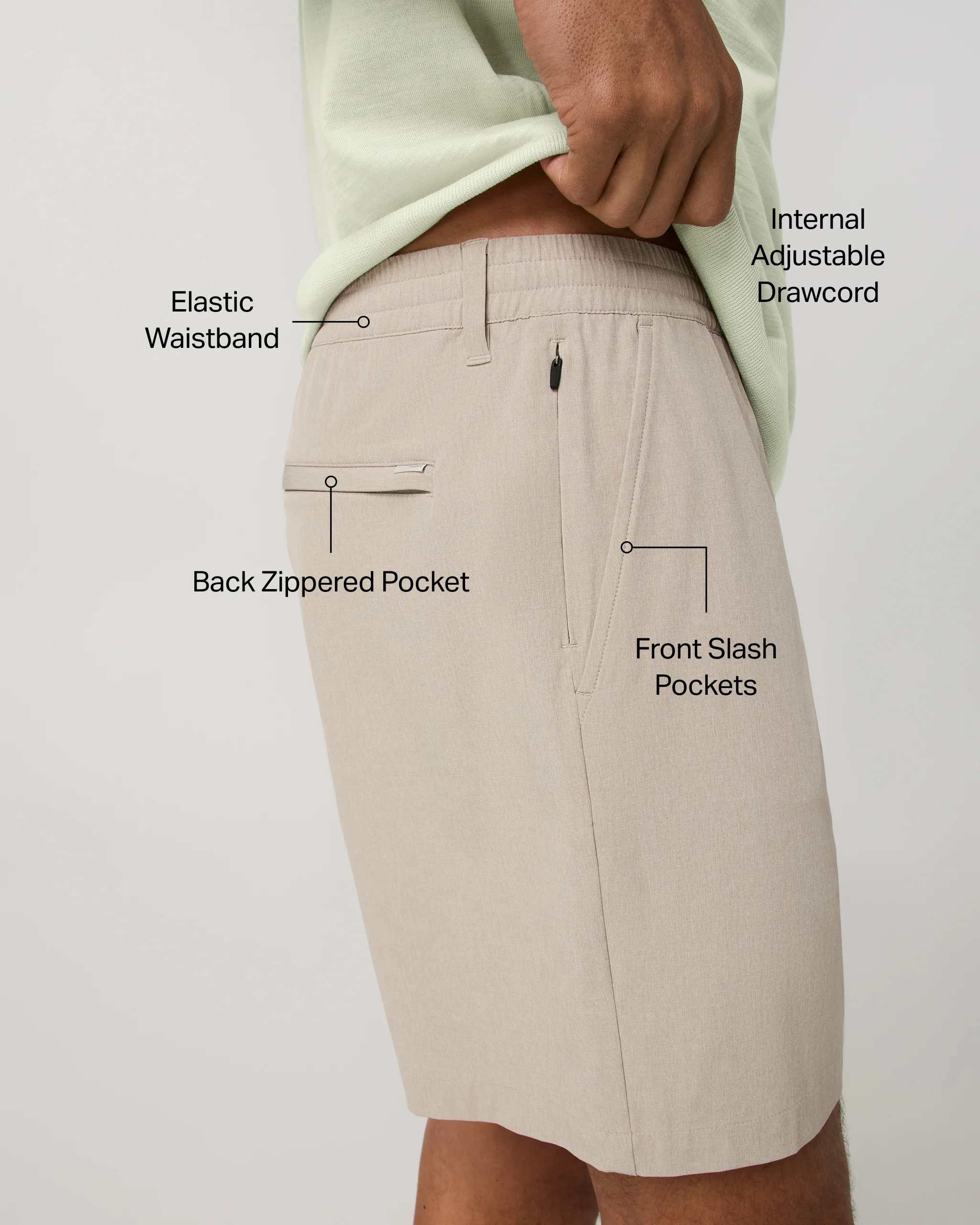 6382-aim-elastic-waist-short-7-khaki-linen-texture-2.webp Aim Elastic Waist Short 7" | Khaki Linen Texture