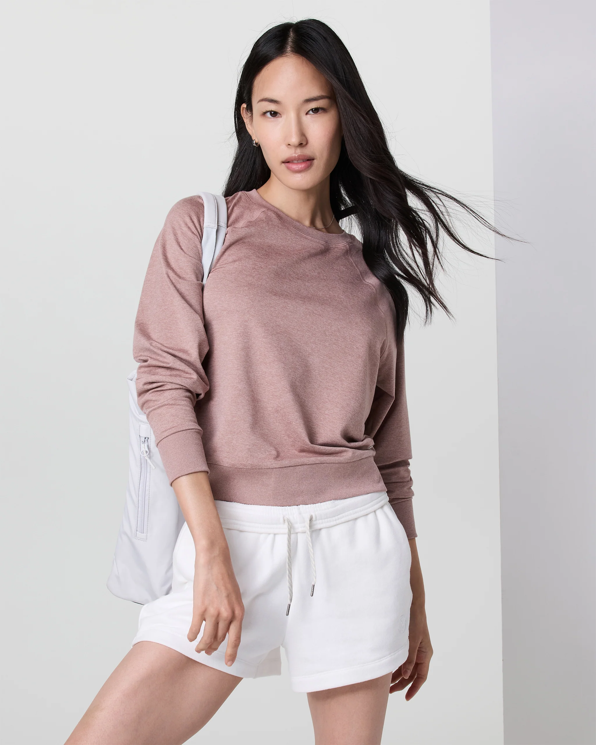 Long Sleeve Halo Crew | Zion Rose Heather