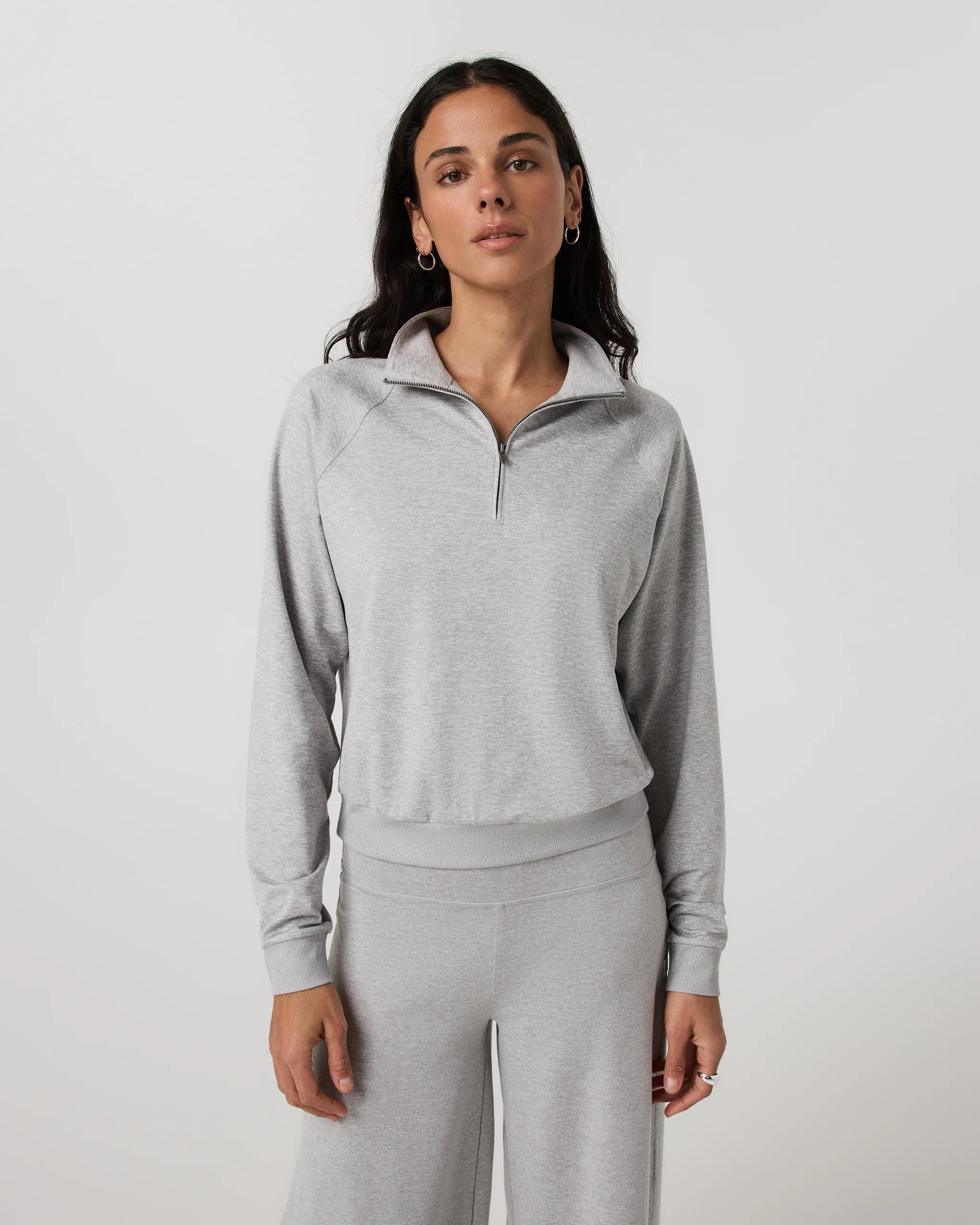 Halo Half Zip | Pale Grey Heather