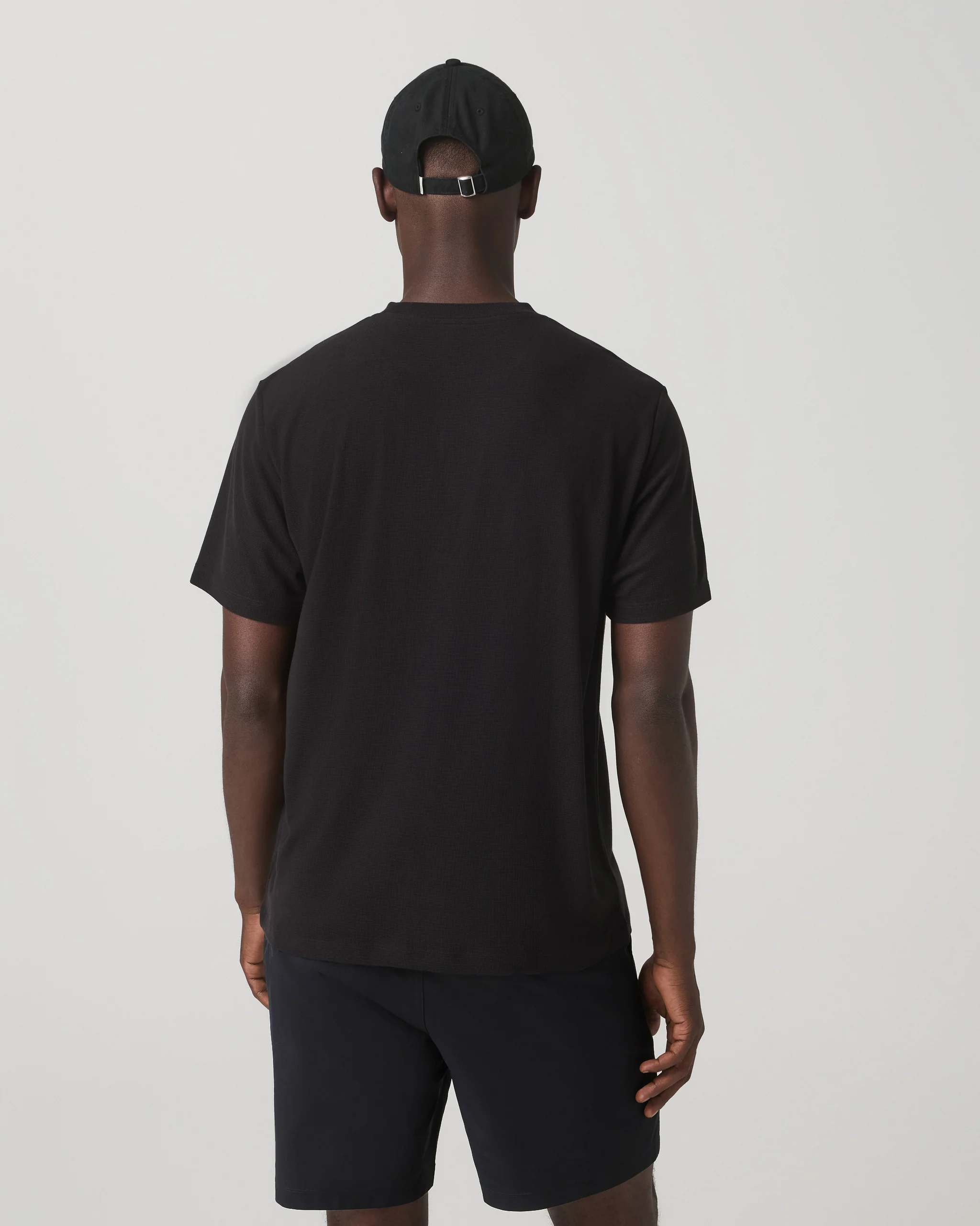 Short Sleeve Micro Waffle Tee - Relaxed Fit | Black