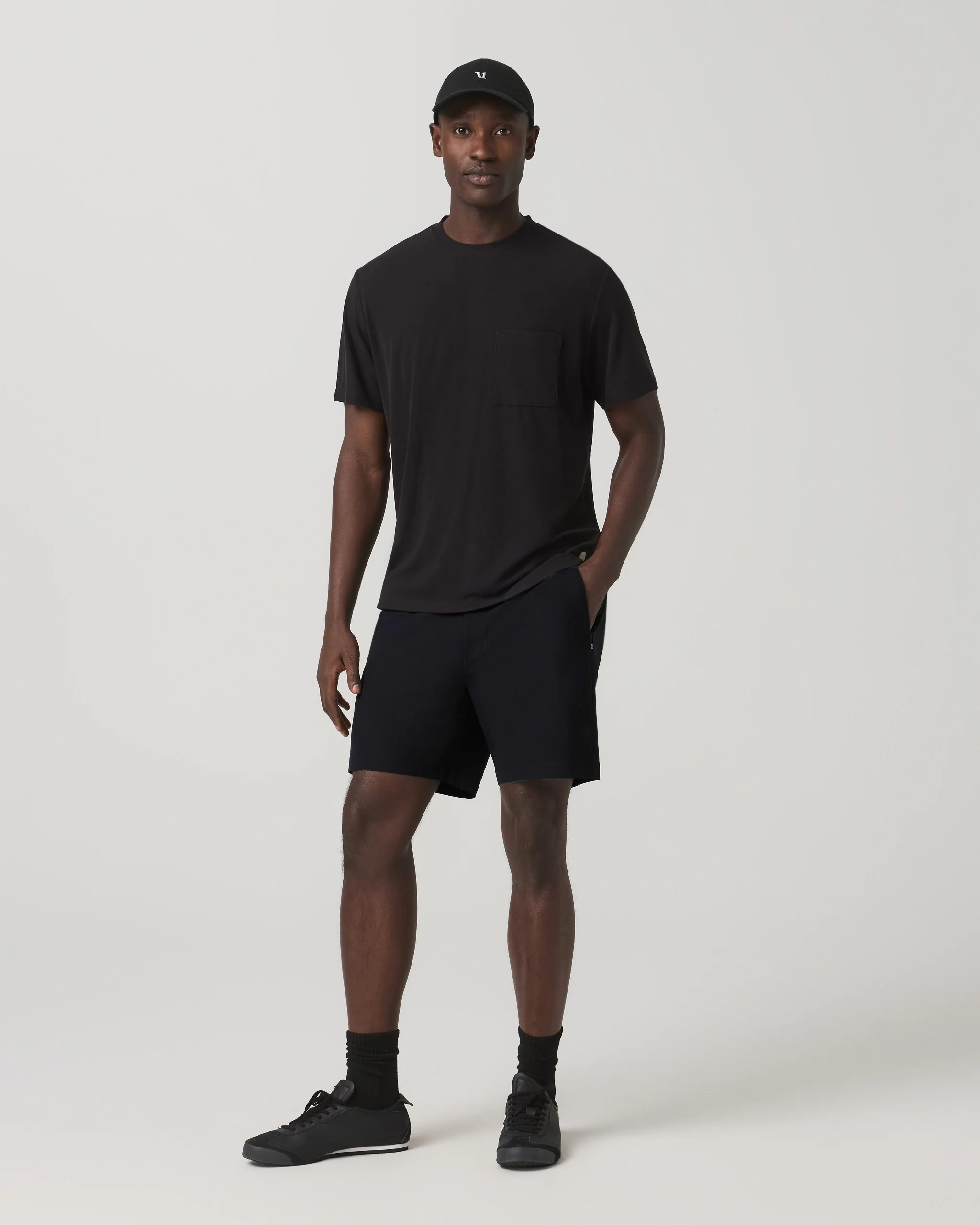 Short Sleeve Micro Waffle Tee - Relaxed Fit | Black