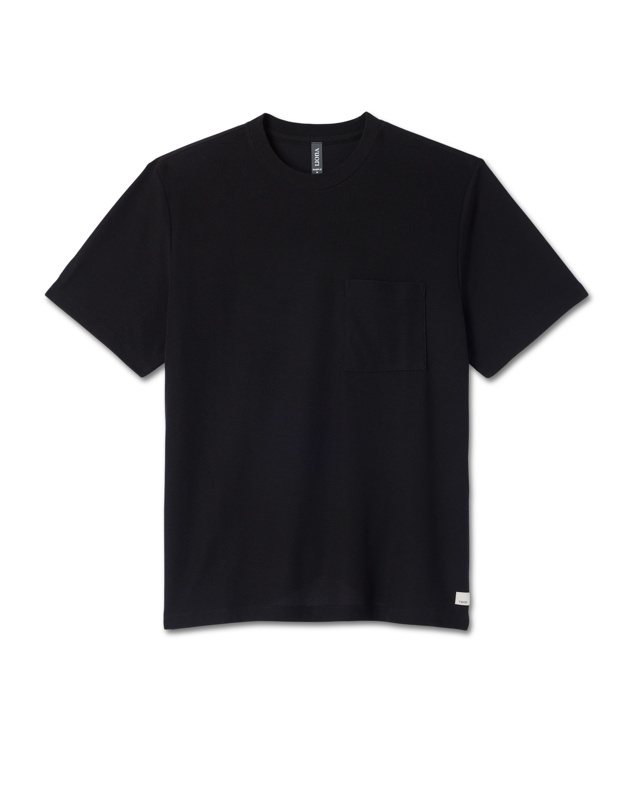 Short Sleeve Micro Waffle Tee - Relaxed Fit | Black