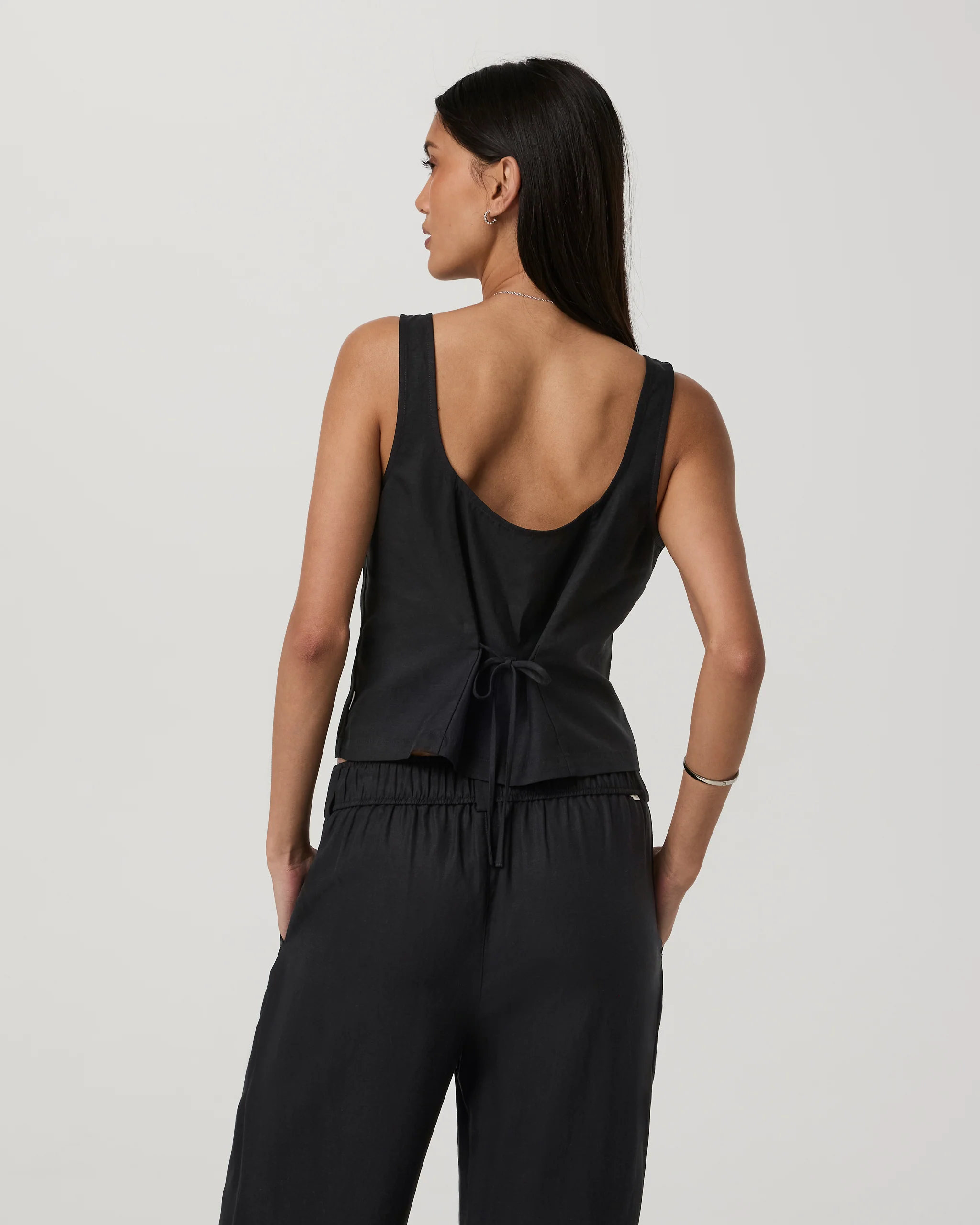 7366-trestles-twill-button-front-top-black-3.webp Trestles Twill Button Front Top | Black