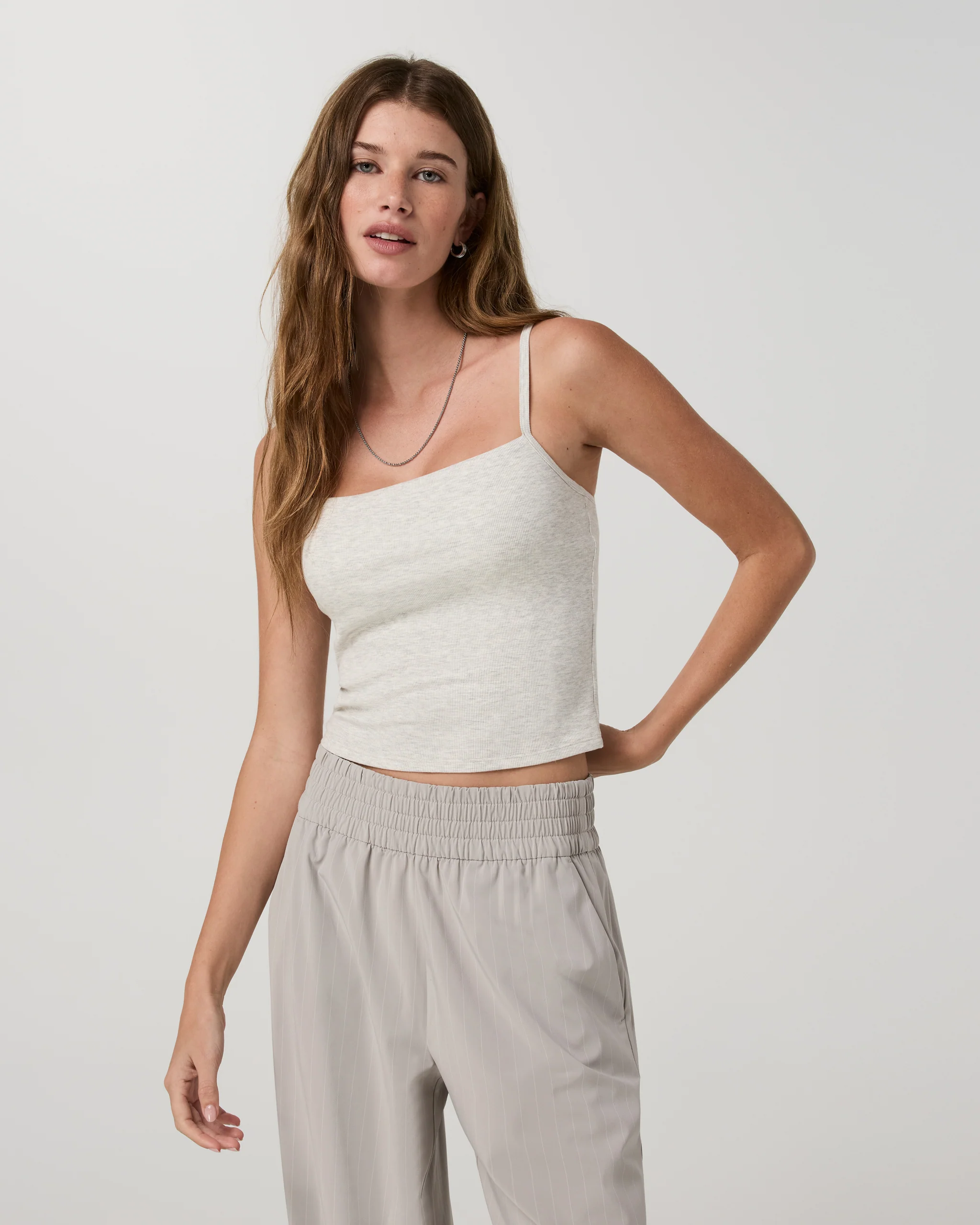Pose Support Cami | White Heather Grey