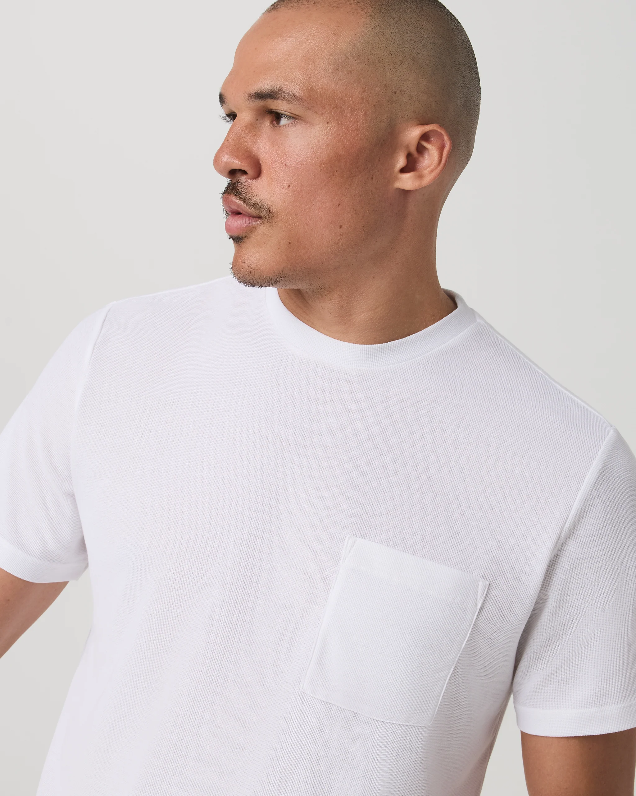 7677-short-sleeve-micro-waffle-tee-relaxed-fit-white-1.webp Short Sleeve Micro Waffle Tee - Relaxed Fit | White