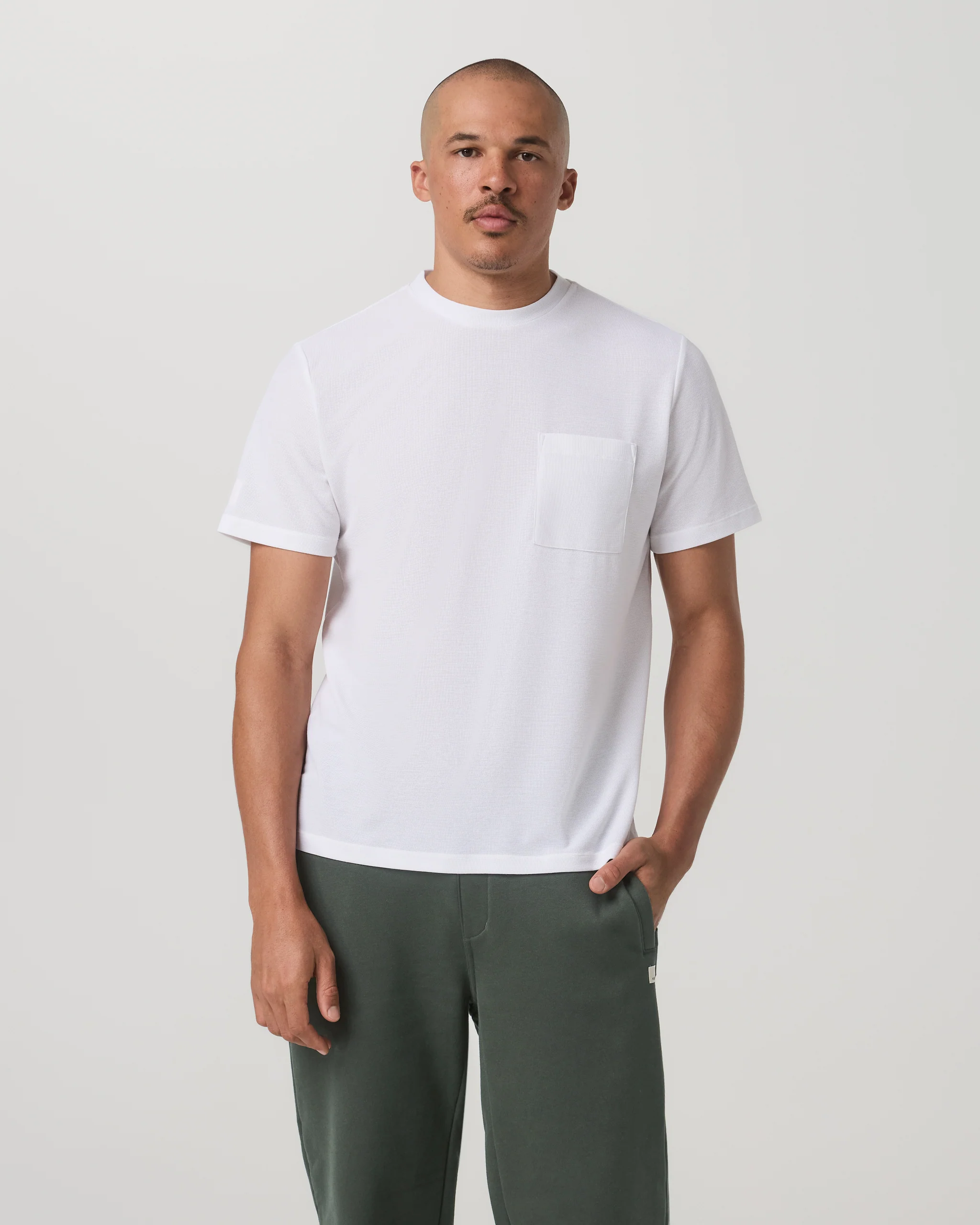 7677-short-sleeve-micro-waffle-tee-relaxed-fit-white-3.webp Short Sleeve Micro Waffle Tee - Relaxed Fit | White
