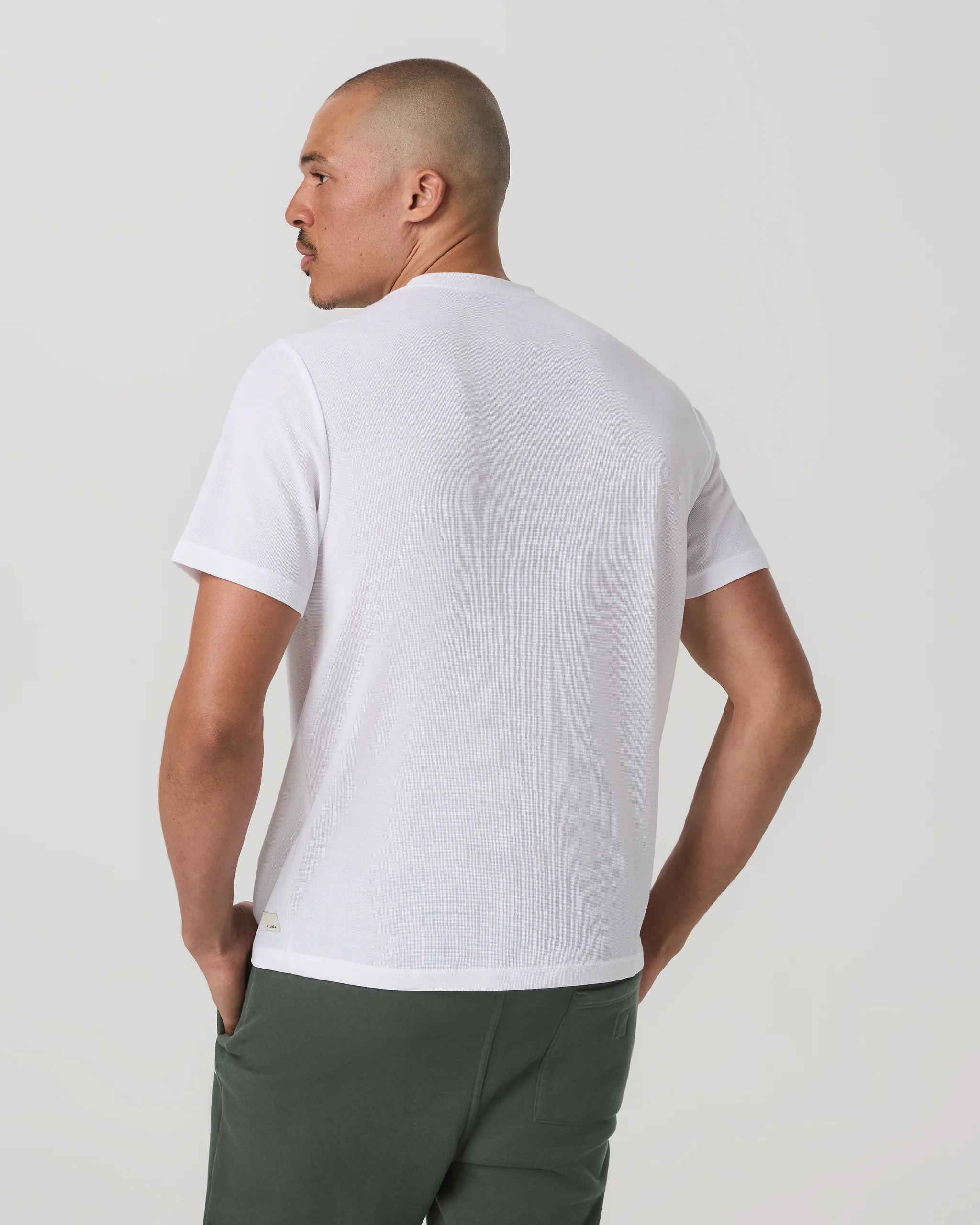 7677-short-sleeve-micro-waffle-tee-relaxed-fit-white-4.webp Short Sleeve Micro Waffle Tee - Relaxed Fit | White