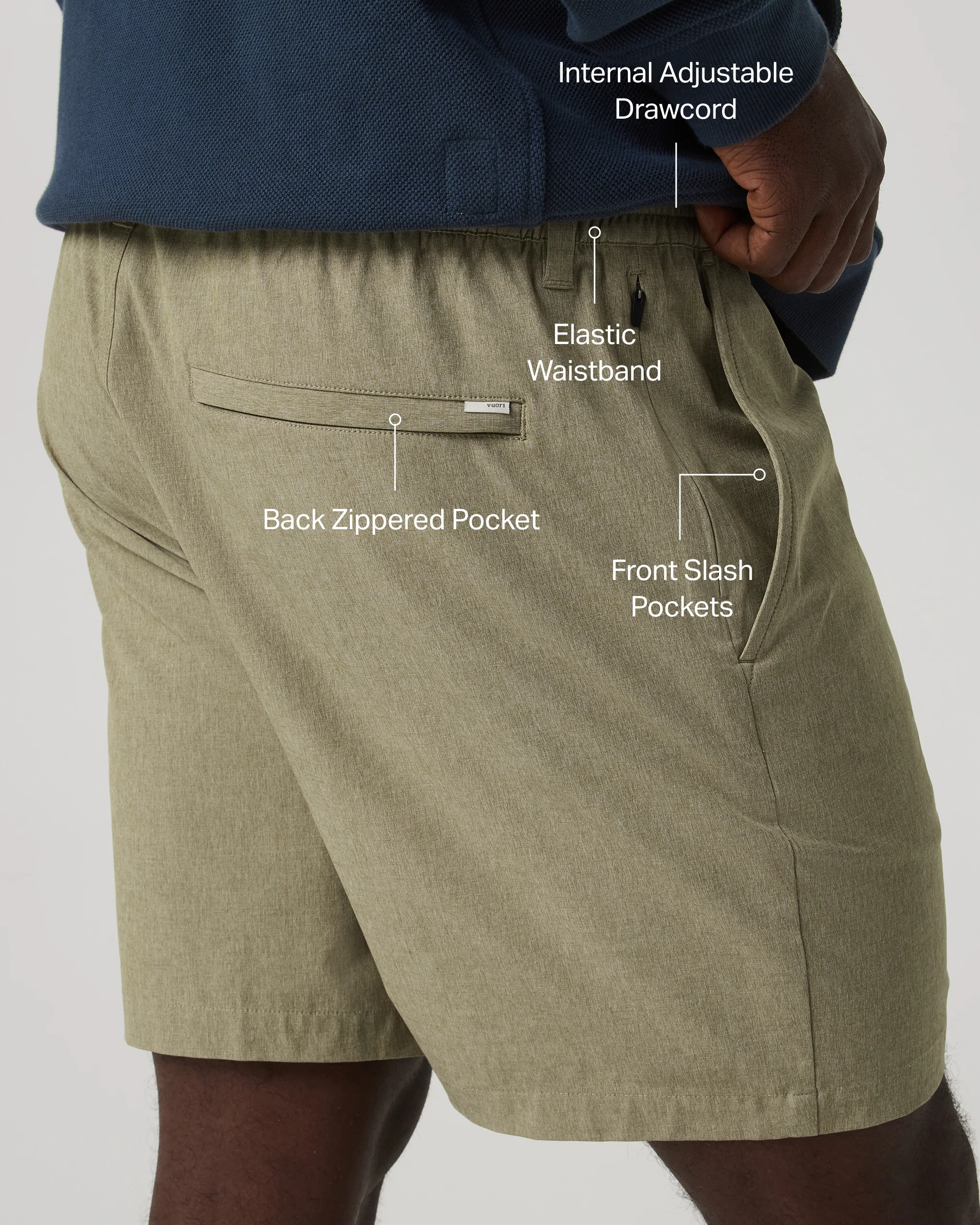 7725-aim-elastic-waist-short-7-artichoke-linen-texture-2.webp Aim Elastic Waist Short 7" | Artichoke Linen Texture