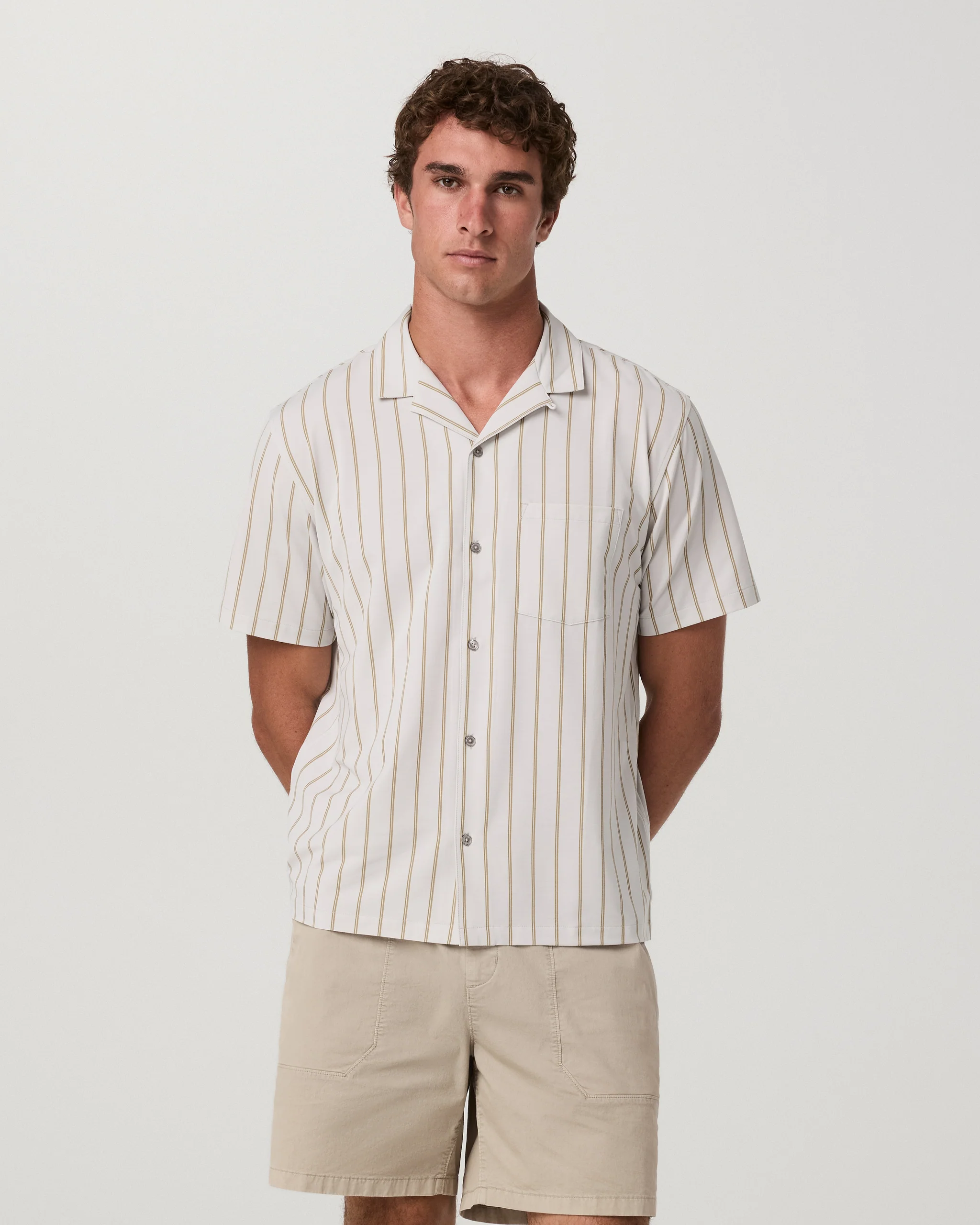 Short Sleeve Bridge Shirt - Camp Collar | Salt Marina Stripe