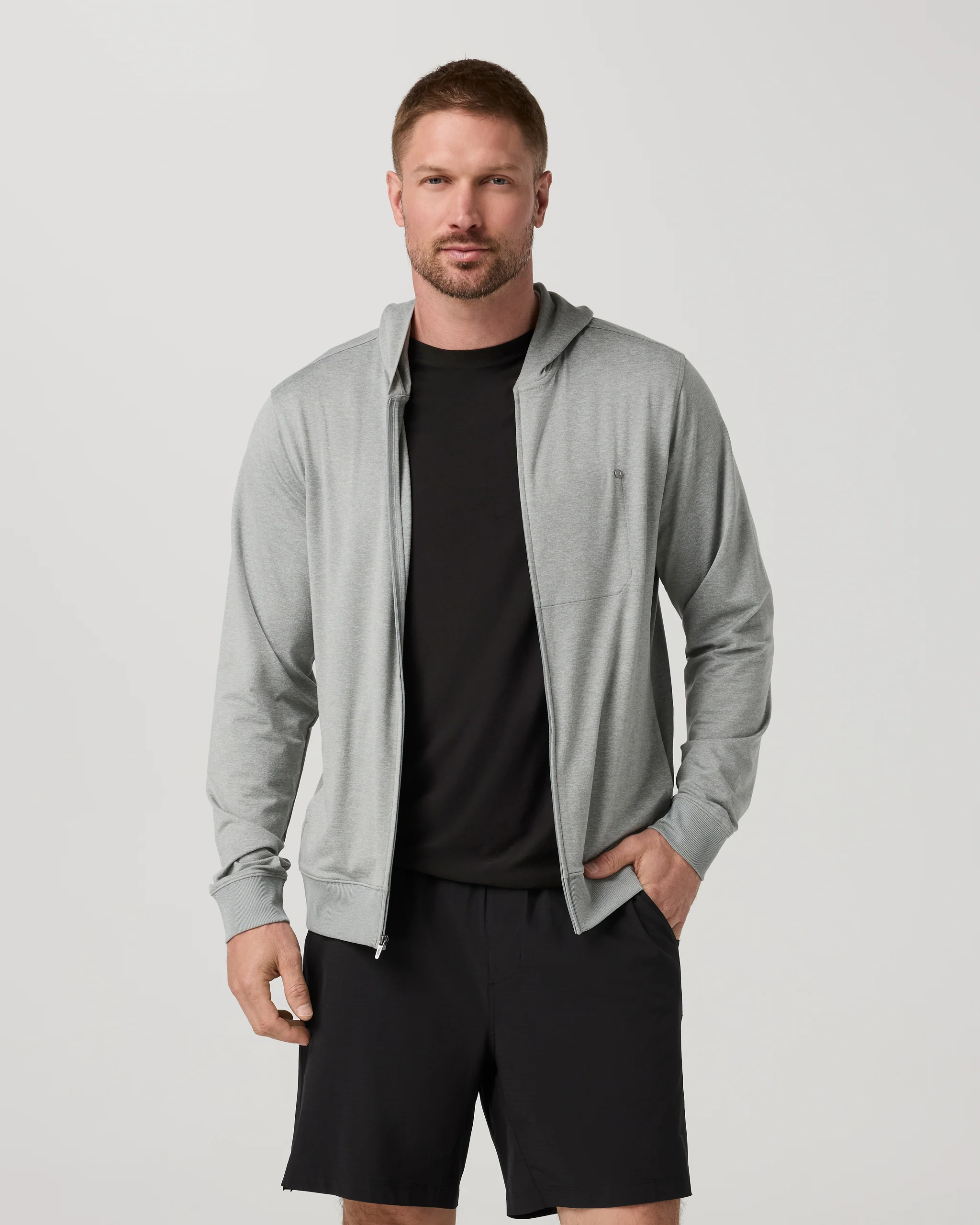 Ponto Full Zip Hoodie | Slate Rock Heather
