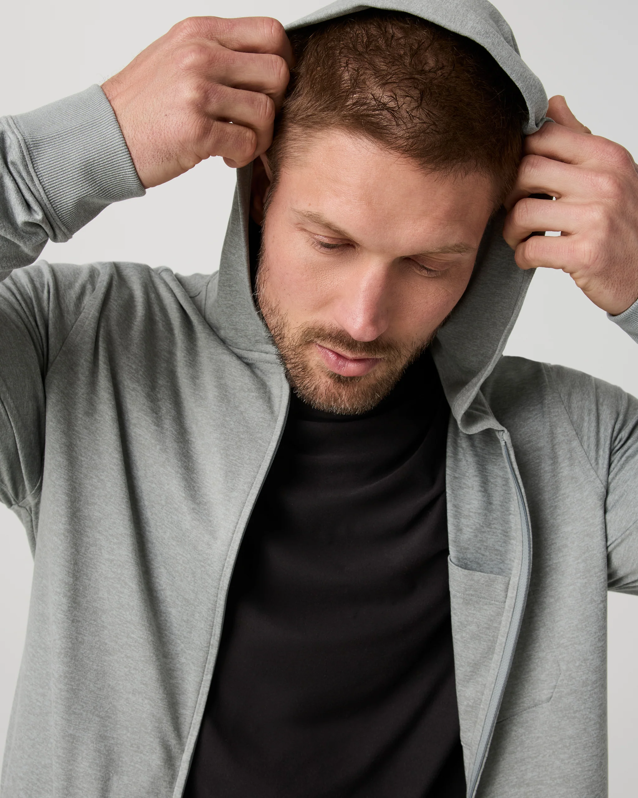 Ponto Full Zip Hoodie | Slate Rock Heather