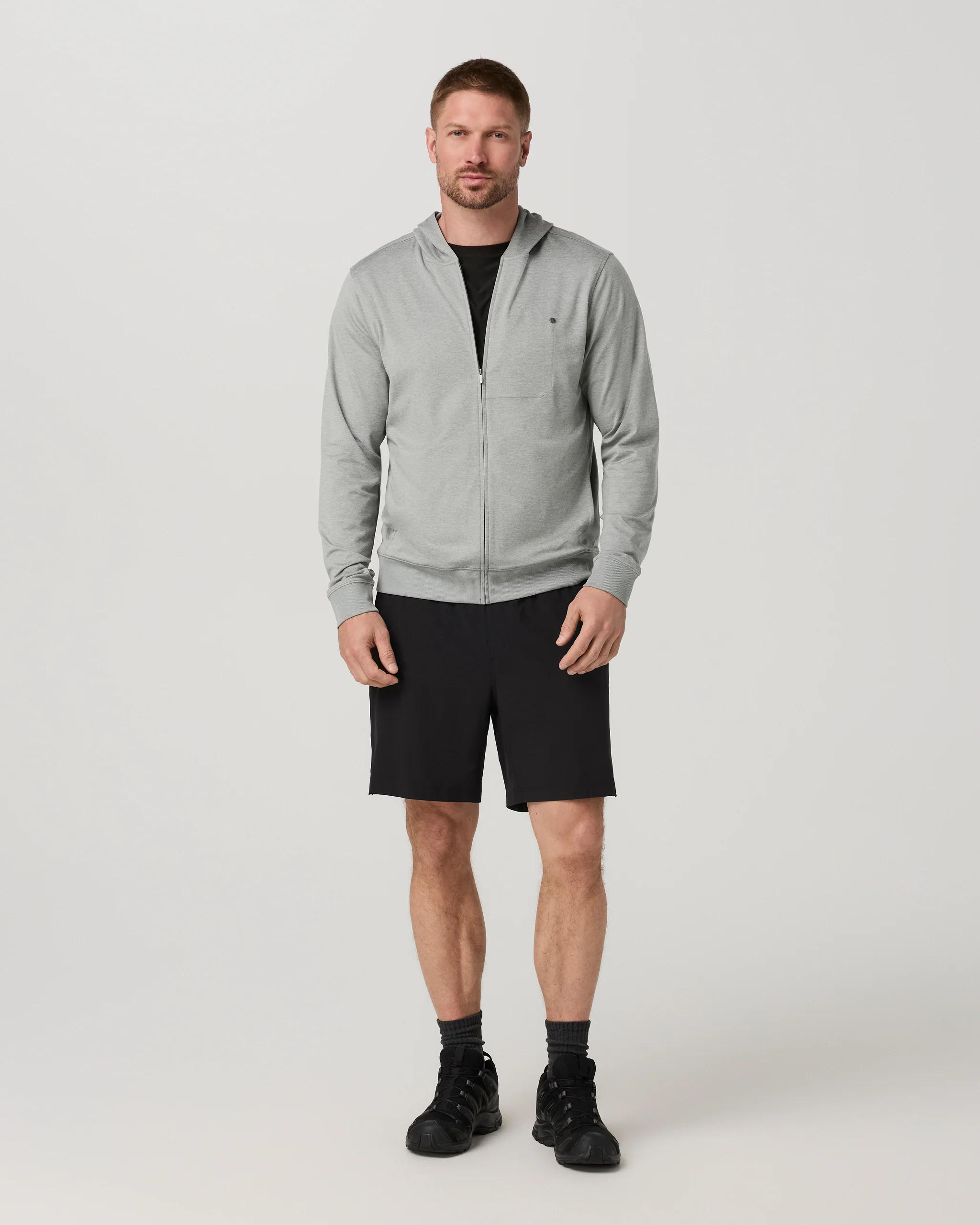 Ponto Full Zip Hoodie | Slate Rock Heather