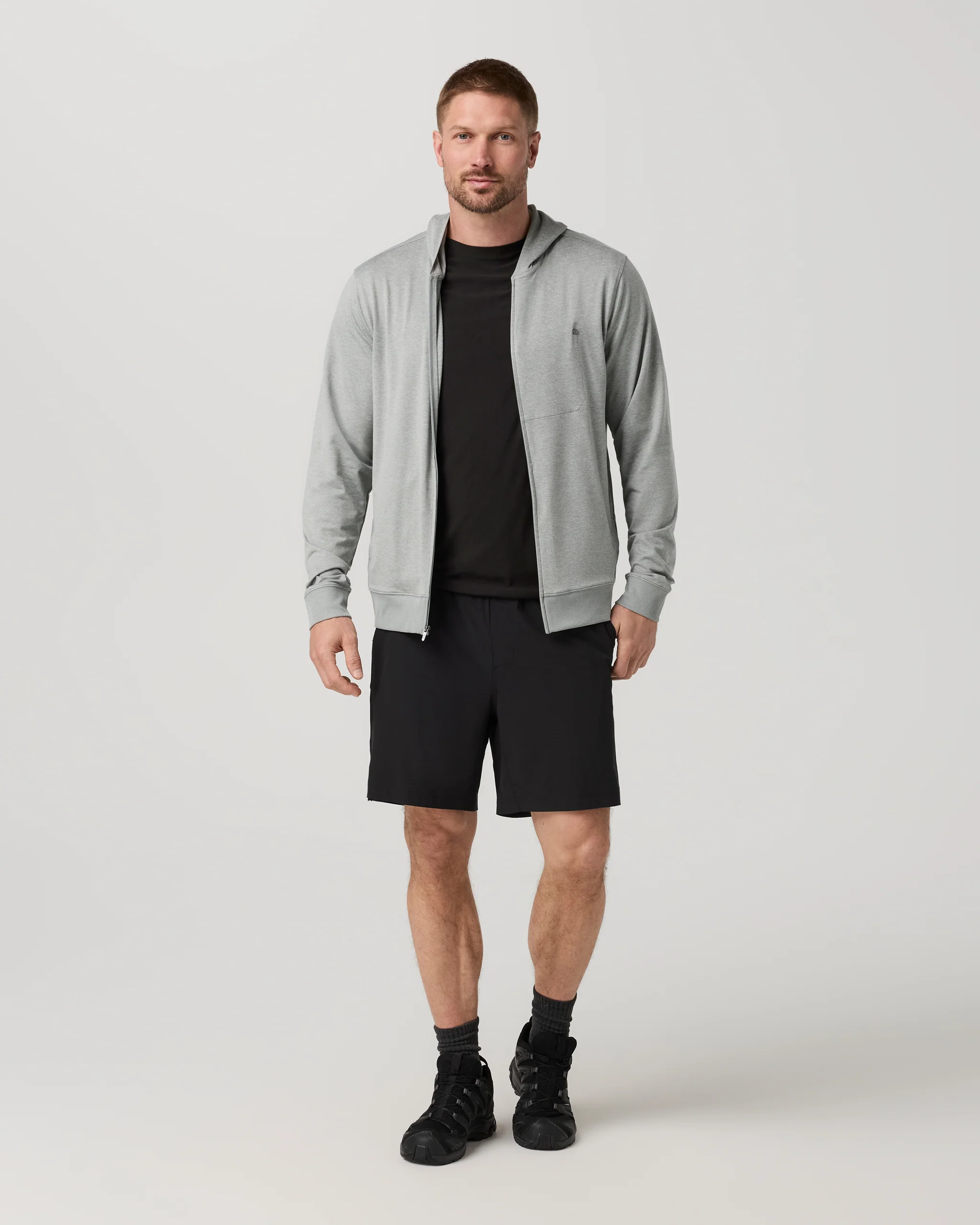 Ponto Full Zip Hoodie | Slate Rock Heather