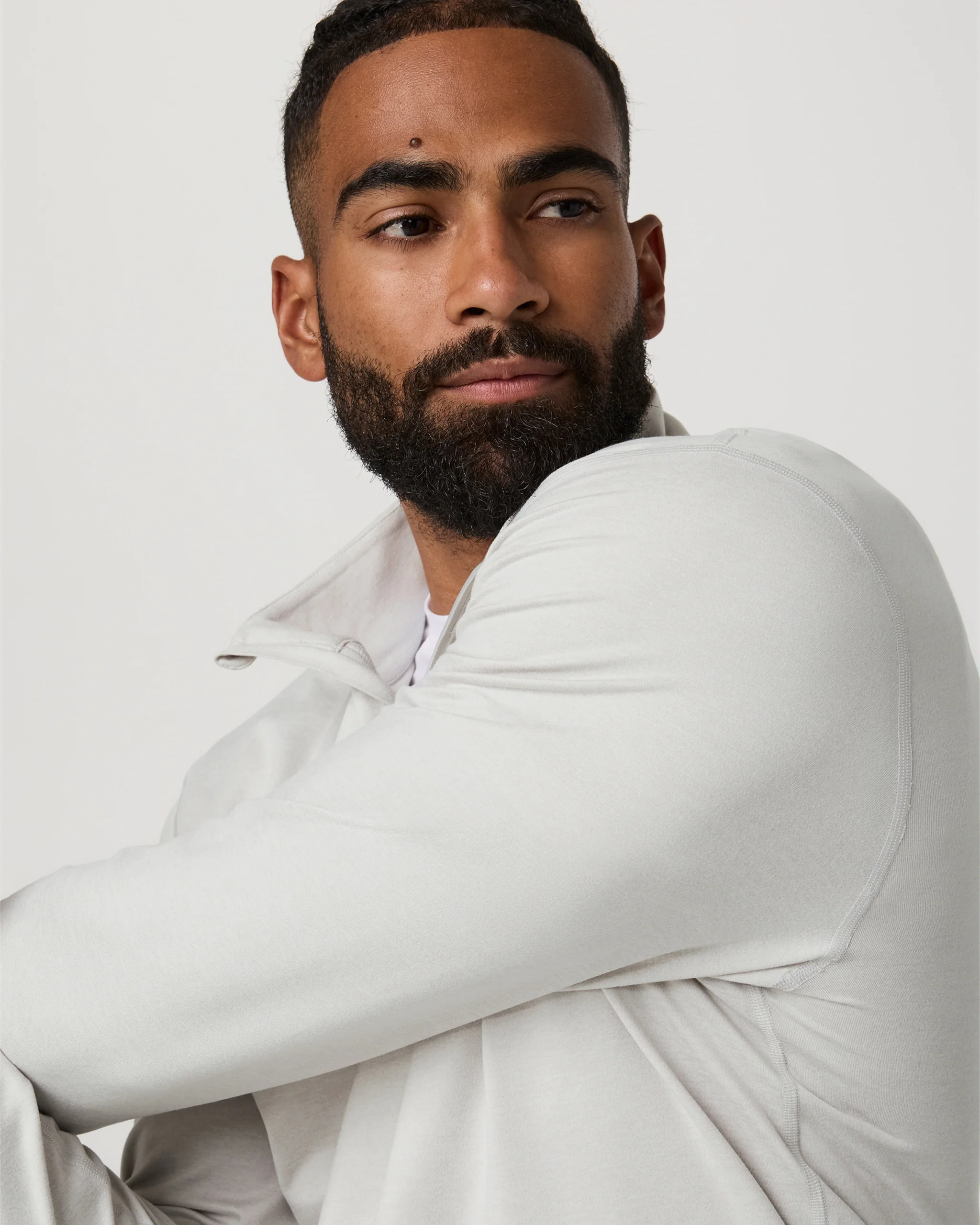 8497-ponto-half-zip-mock-neck-salt-heather-2.webp Ponto Half Zip Mock Neck | Salt Heather