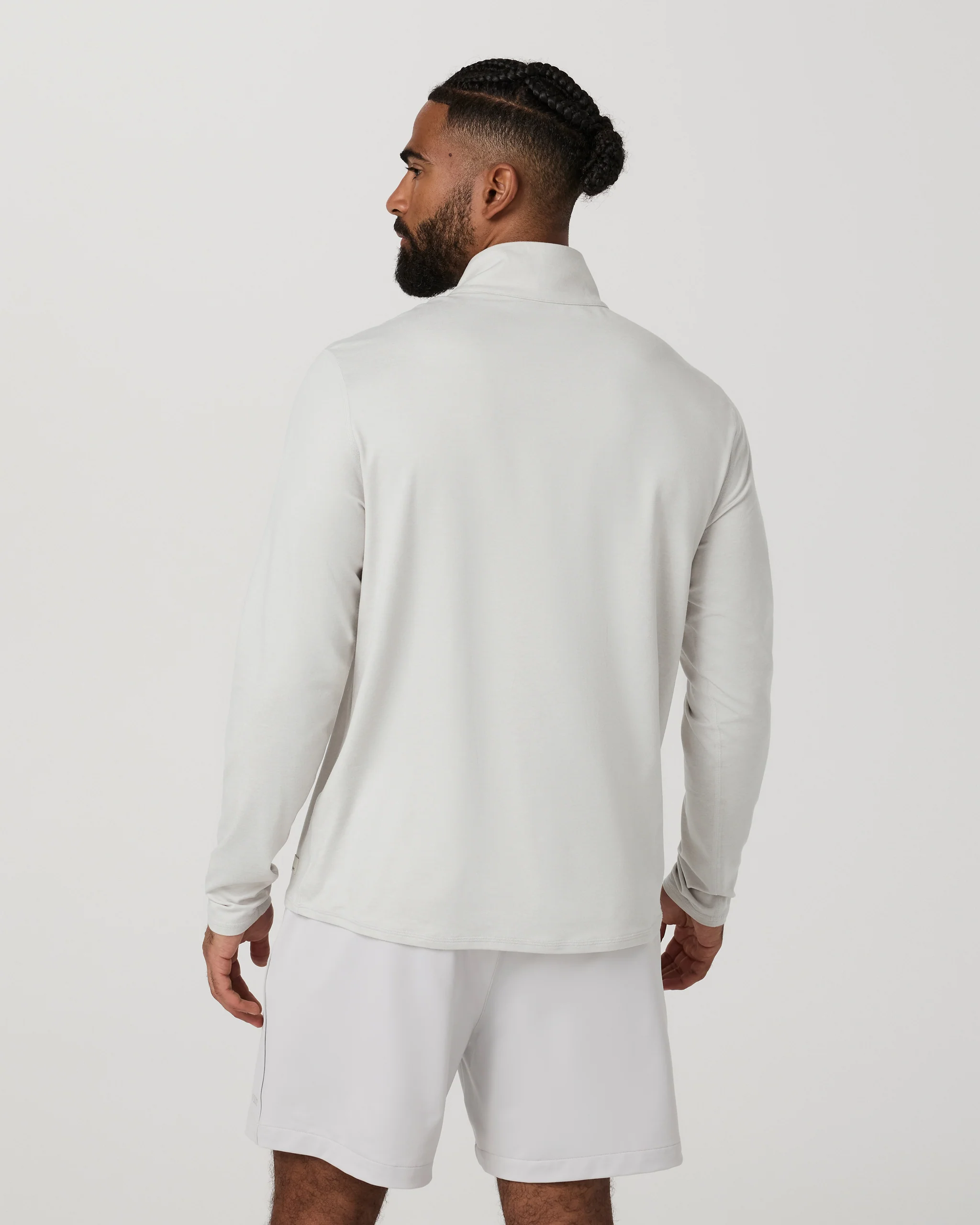 8497-ponto-half-zip-mock-neck-salt-heather-3.webp Ponto Half Zip Mock Neck | Salt Heather
