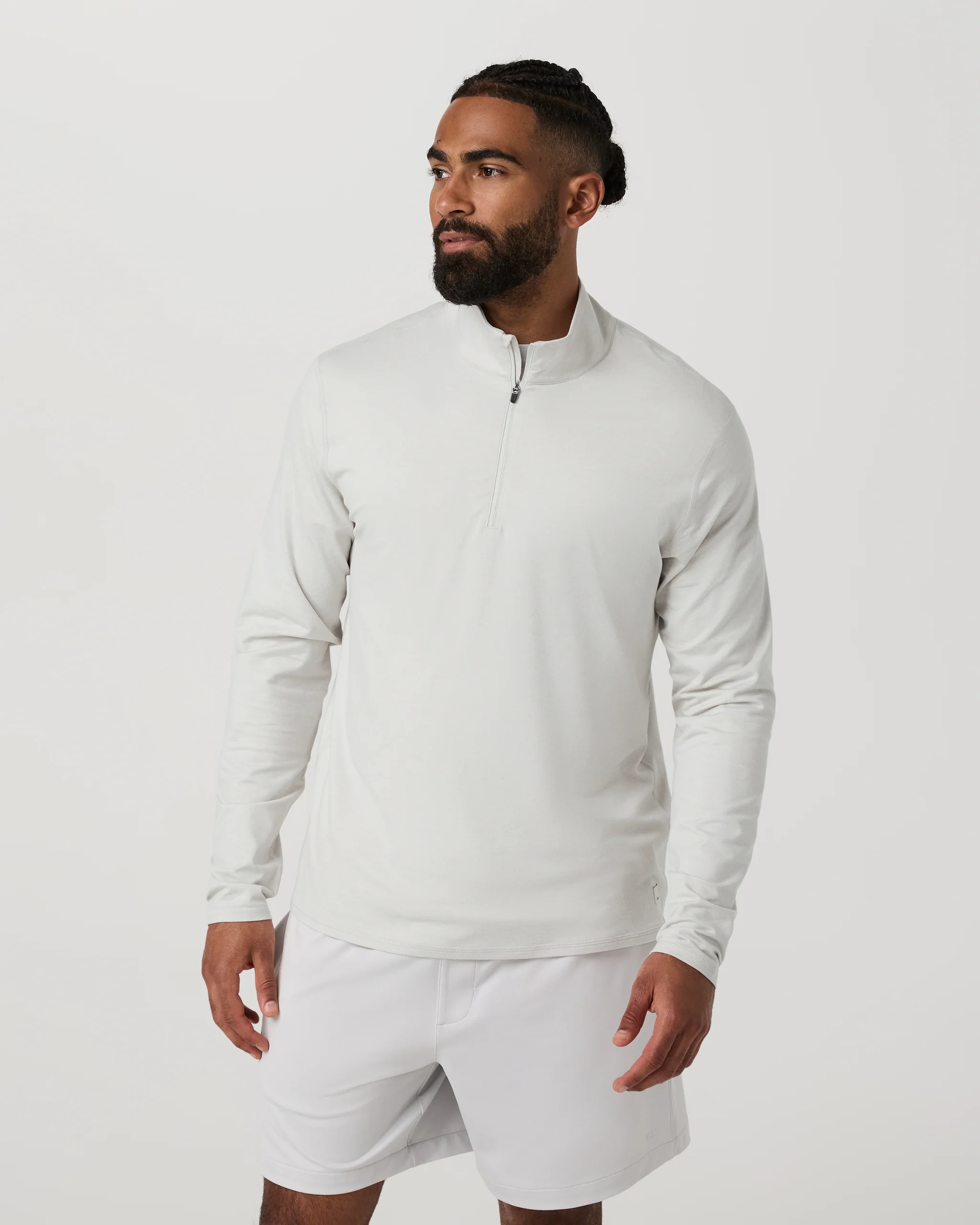 8497-ponto-half-zip-mock-neck-salt-heather-6.webp Ponto Half Zip Mock Neck | Salt Heather