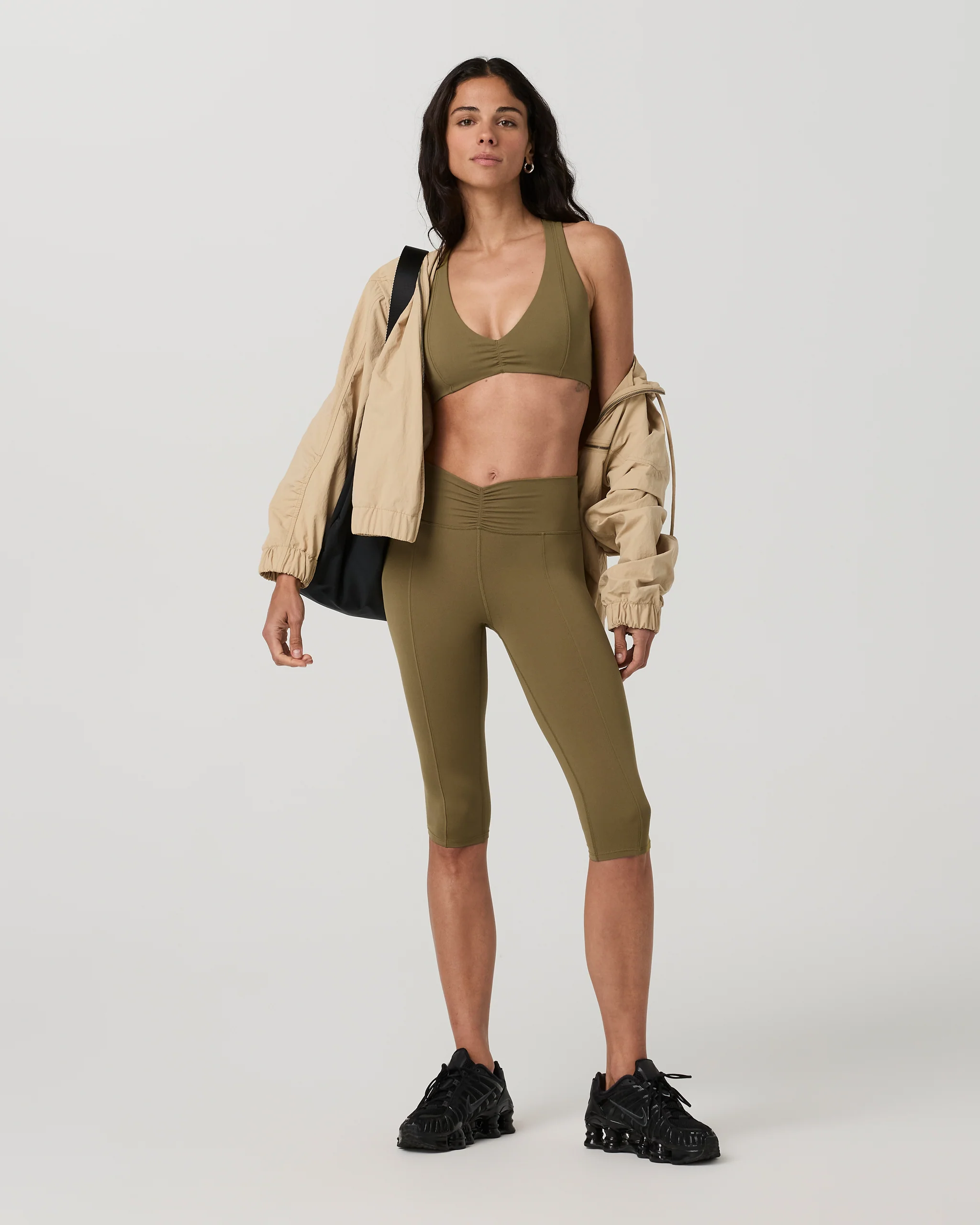 Vuori AllTheFeels™ Shirred Crop | Saguaro