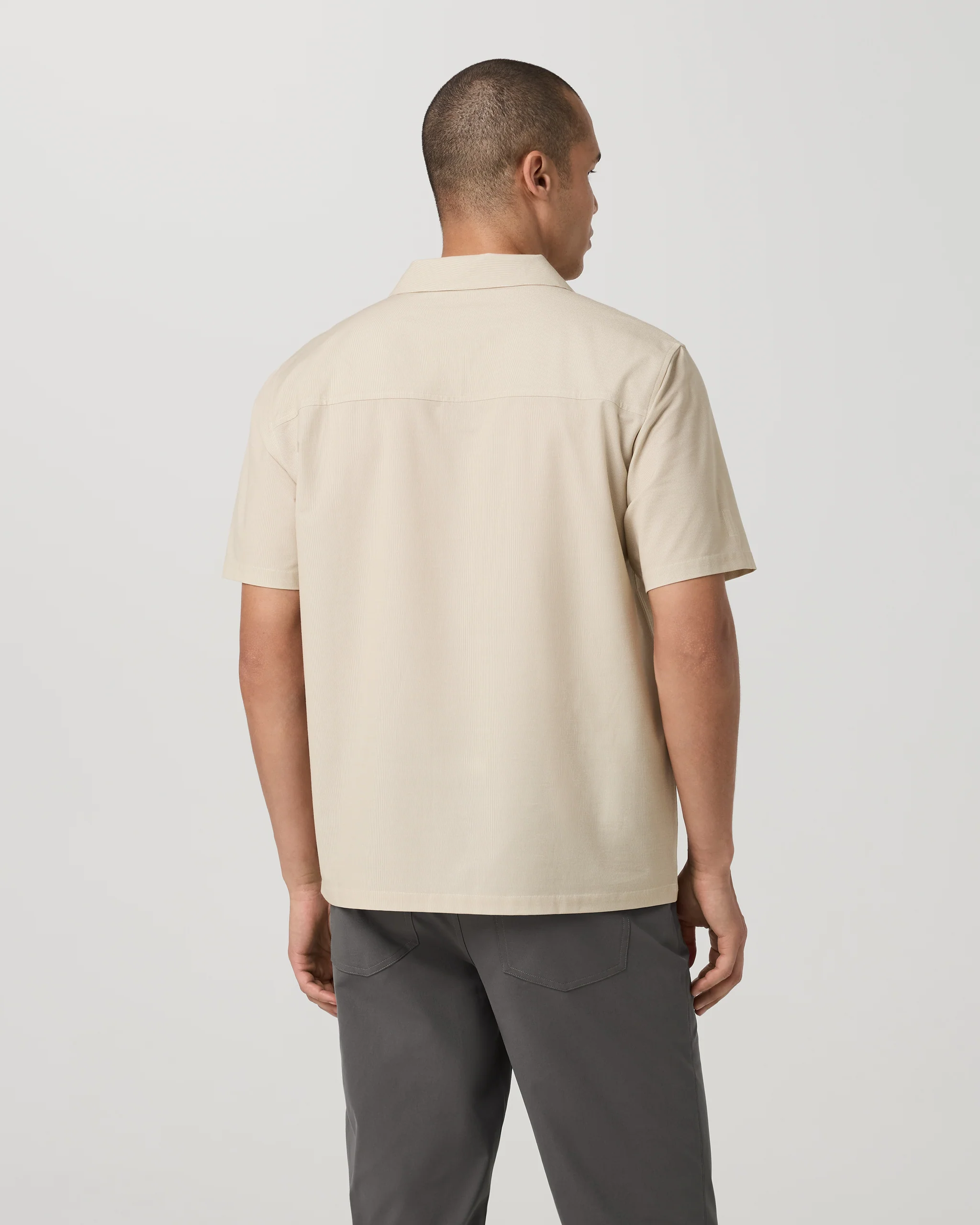8887-short-sleeve-bridge-shirt-camp-collar-golden-brown-micro-stripe-4.webp Short Sleeve Bridge Shirt - Camp Collar | Golden Brown Micro Stripe