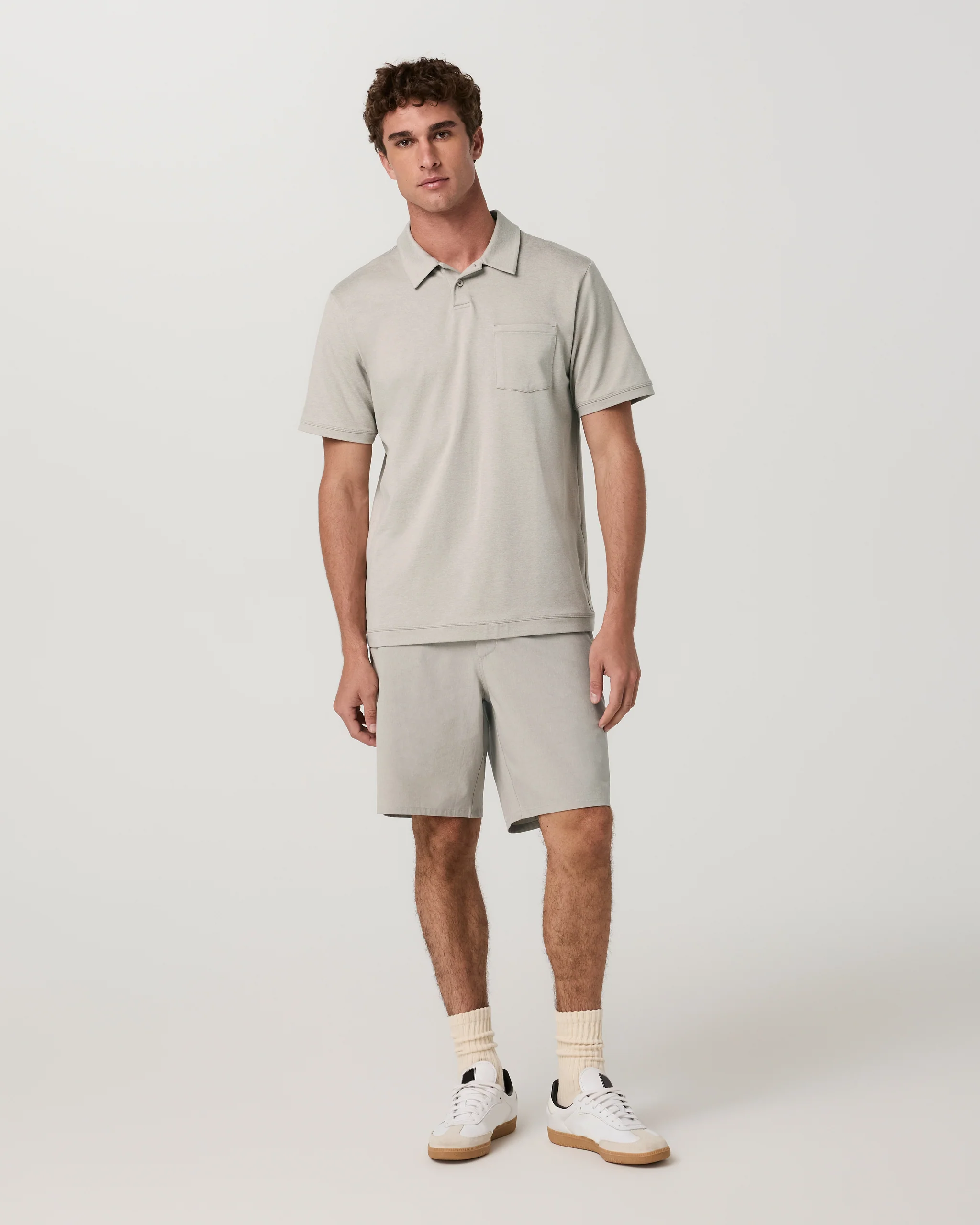 Aim Short 8" | Khaki Linen Texture