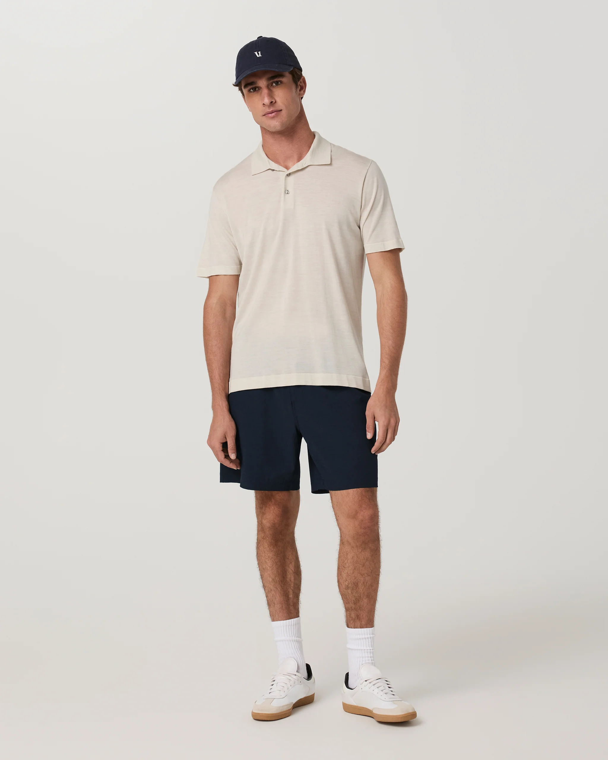 9299-aim-elastic-waist-short-7-navy-houndstooth-linen-texture-5.webp Aim Elastic Waist Short 7" | Navy Houndstooth Linen Texture