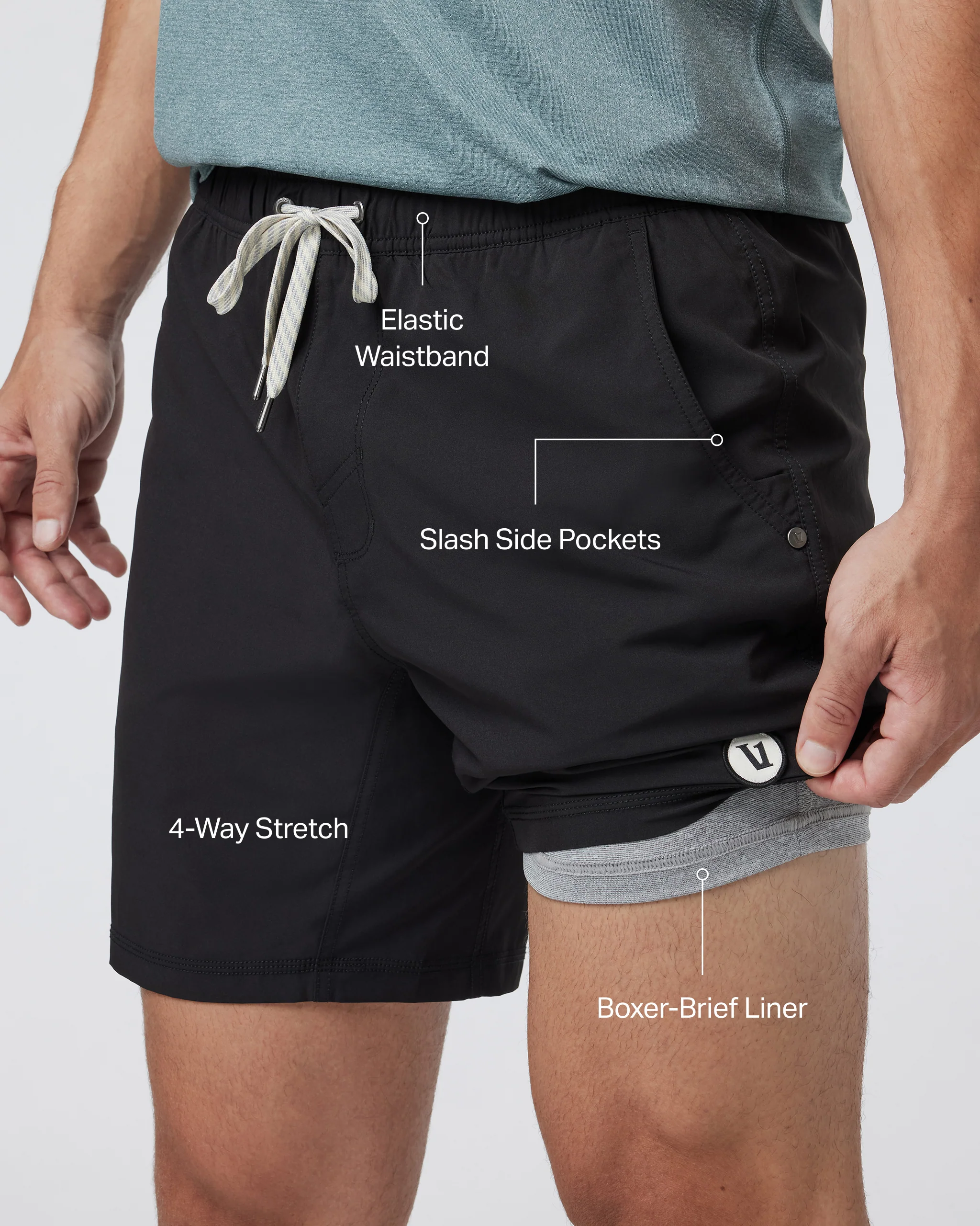 9327-kore-short-lined-7-black-2.webp Kore Short Lined 7" | Black