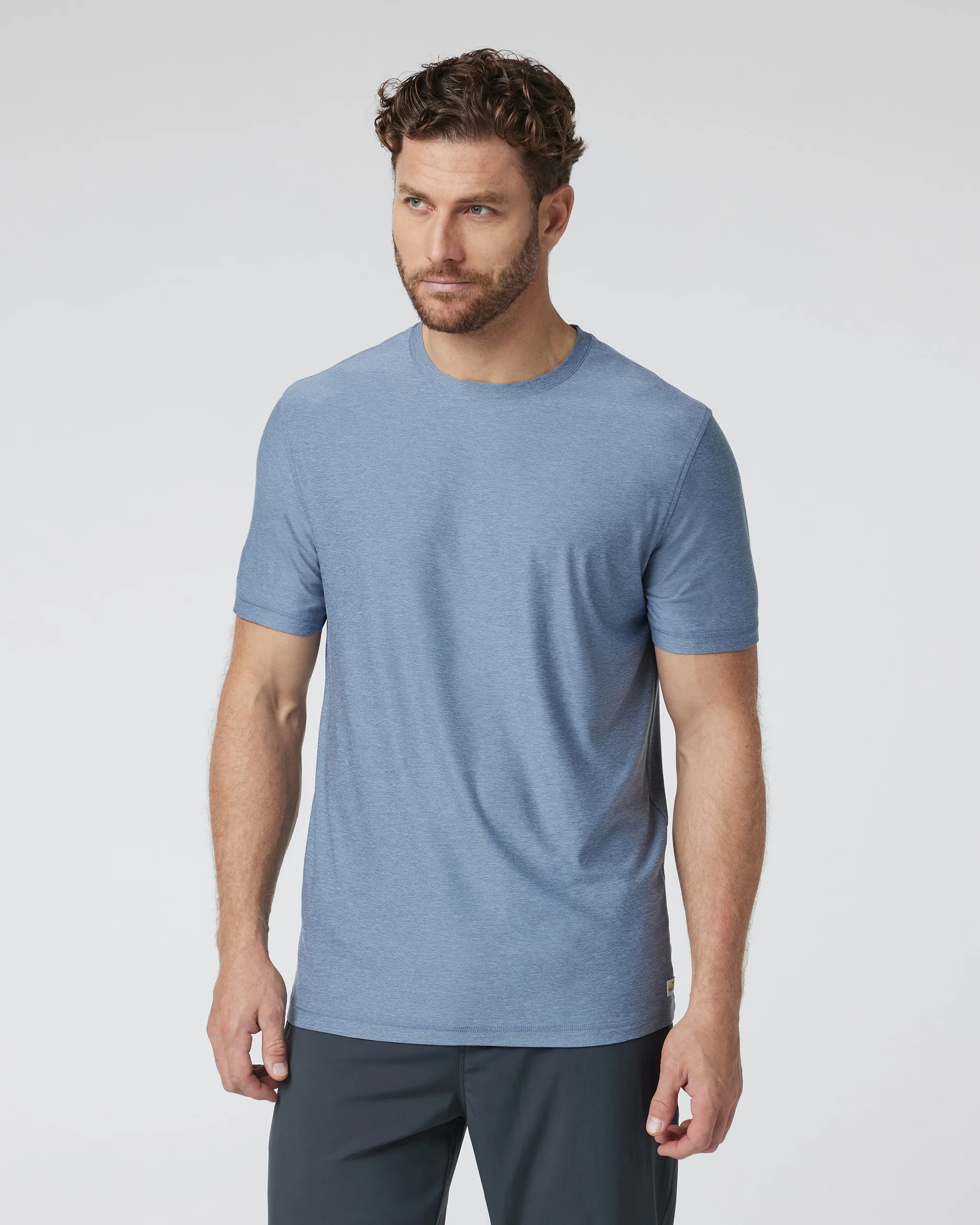 9518-strato-tech-tee-chambray-heather-1.webp Strato Tech Tee | Chambray Heather