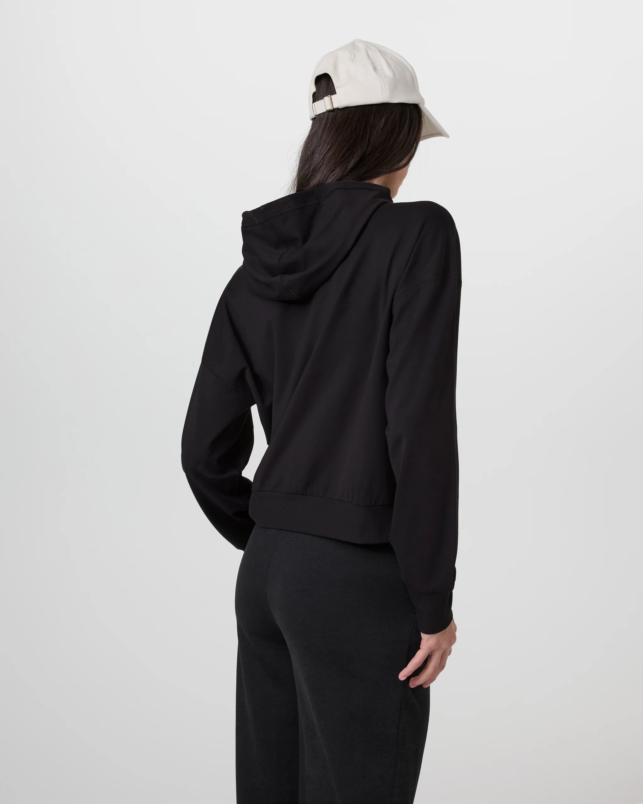 Halo Modern Full Zip Hoodie | Solid Black